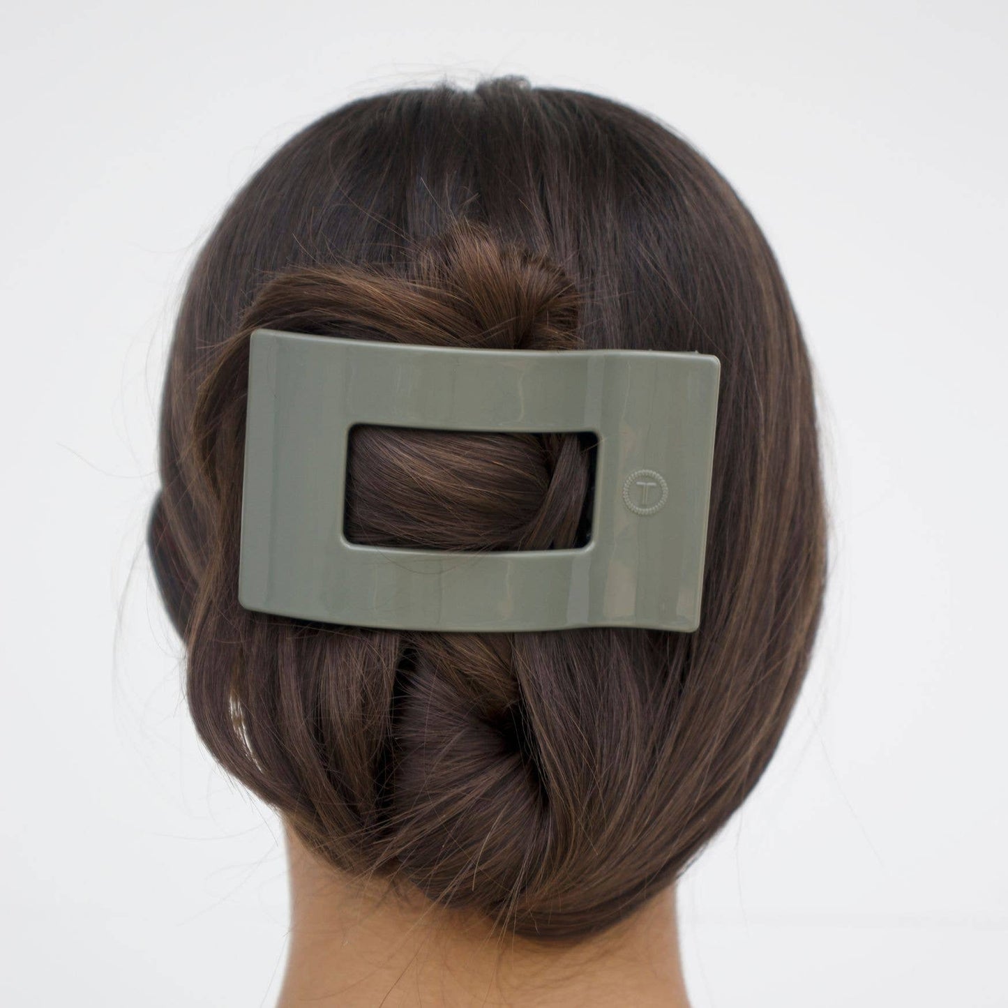 Flat Rectangle Hair Clip | Sage It Ain't So |Large