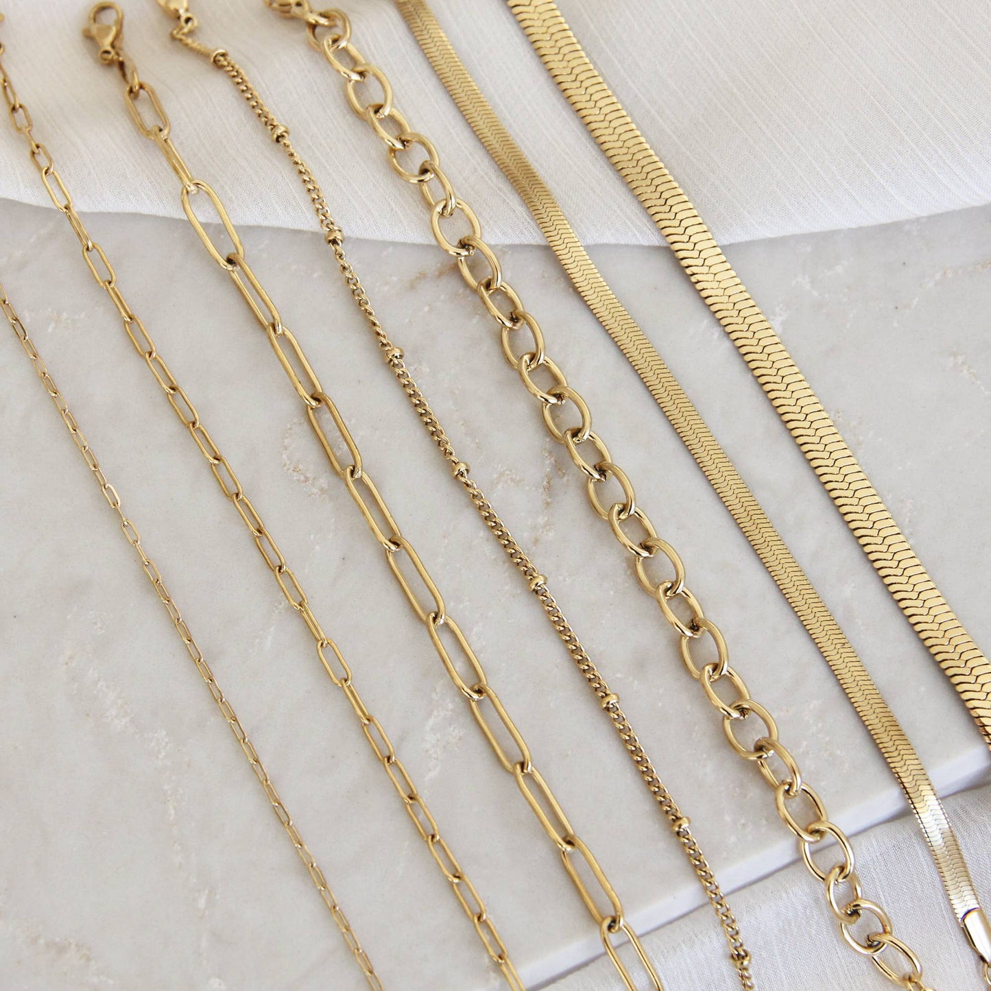 Small Paperclip Chain Bracelet, Gold