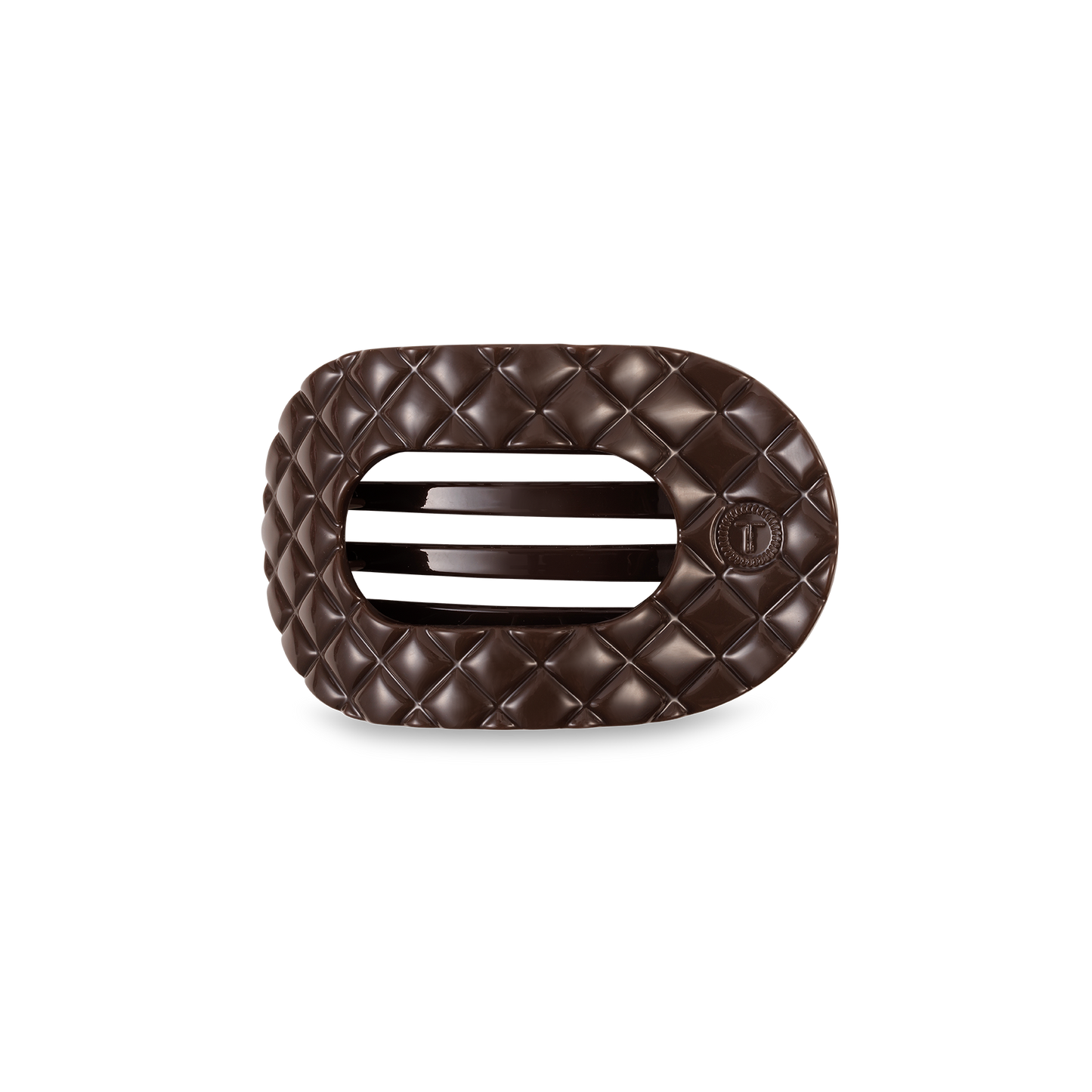 Flat Round Hair Clip | Truly Taupe Quilted |Small