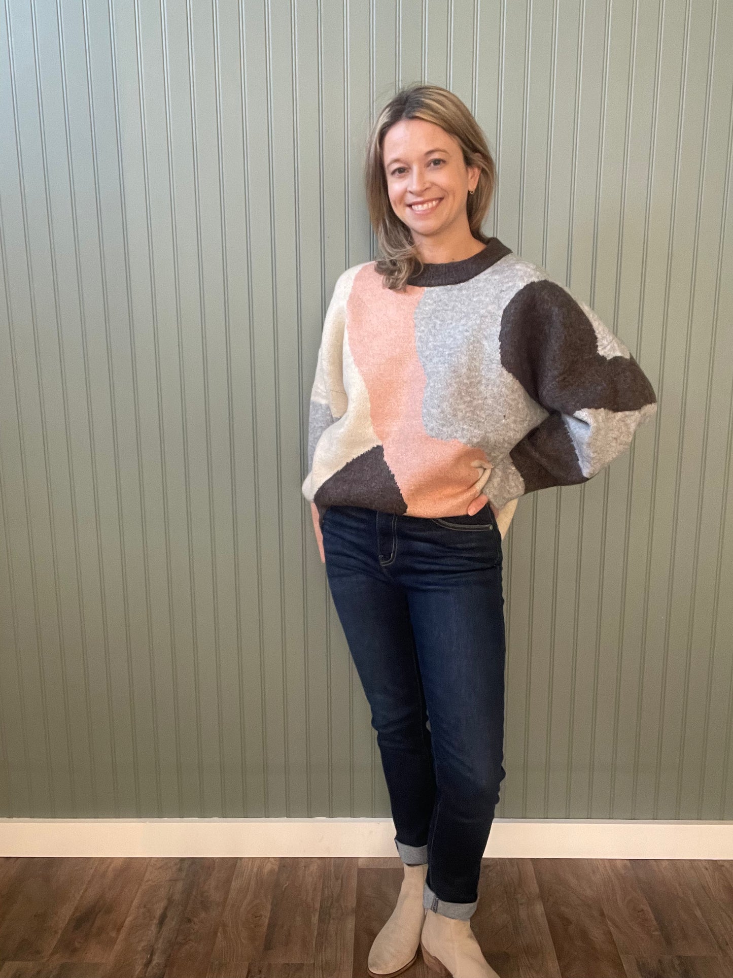 Chrissy Color Block Sweater