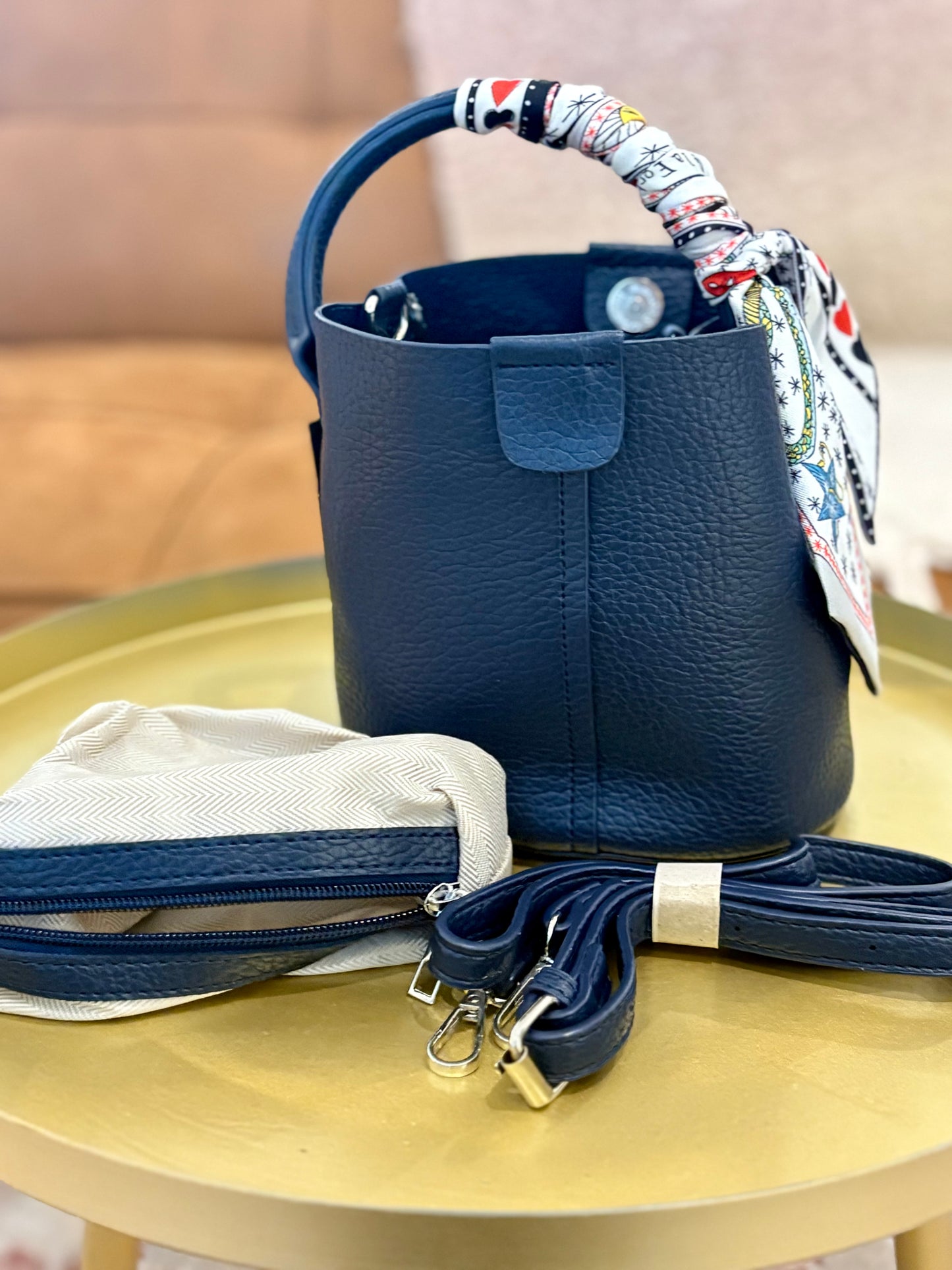 Blair Bucket Bag (Navy)