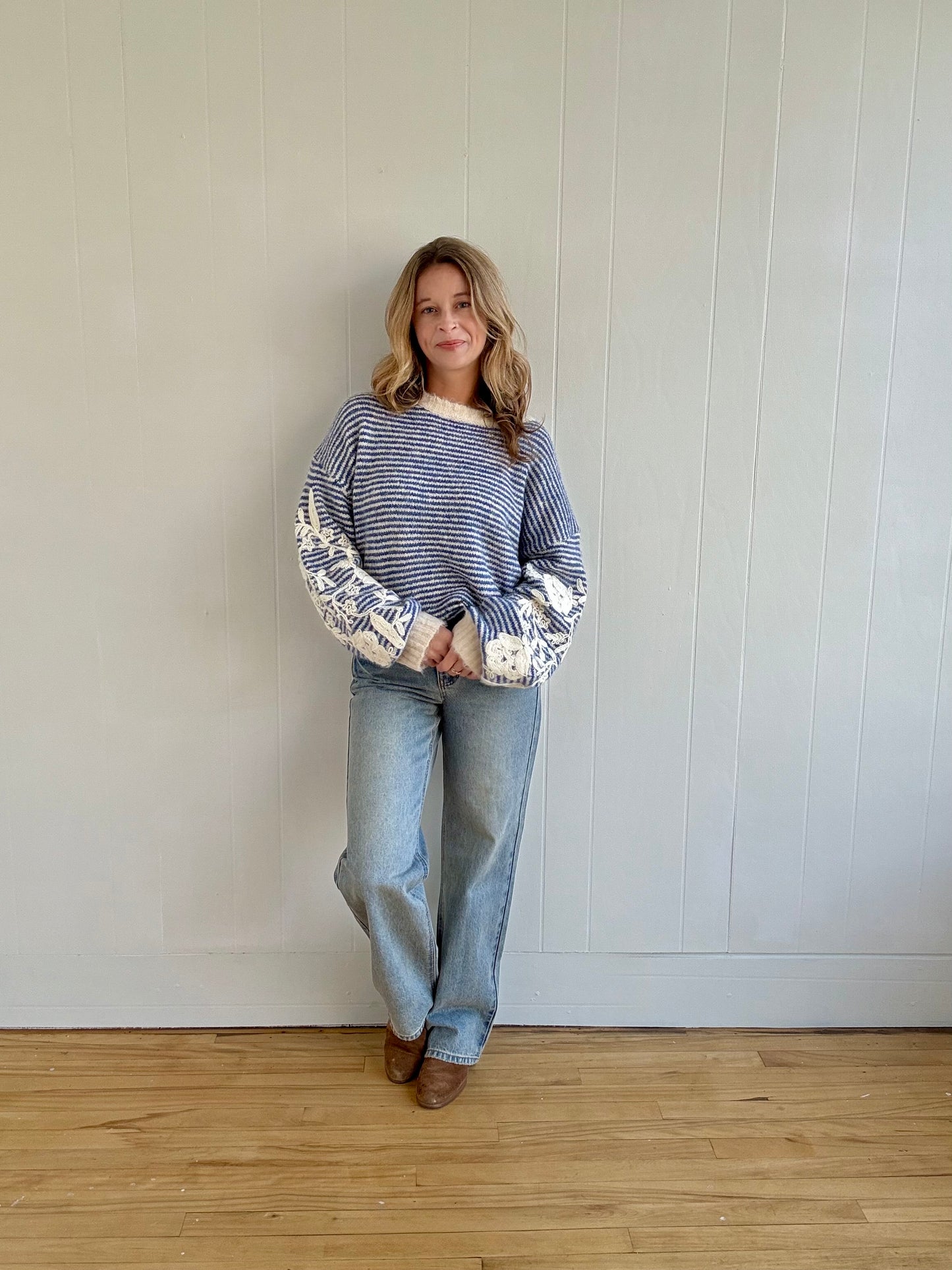 Willow Knit Sweater (Blue)