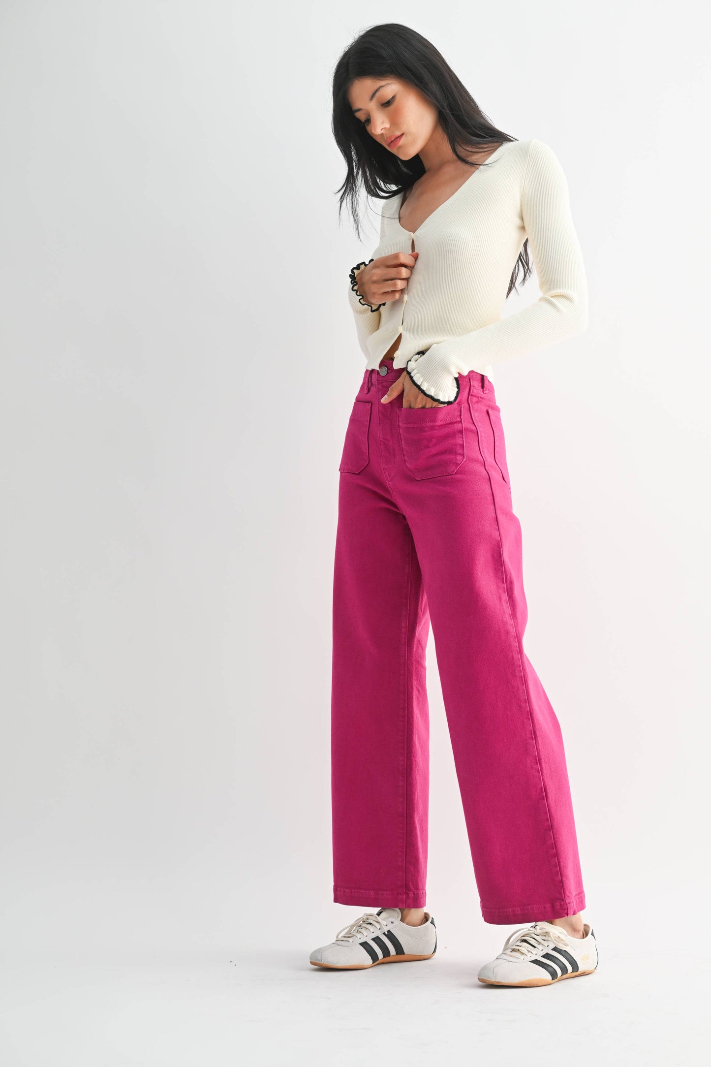 Oh So Pink! Patch Pocket Wide Leg