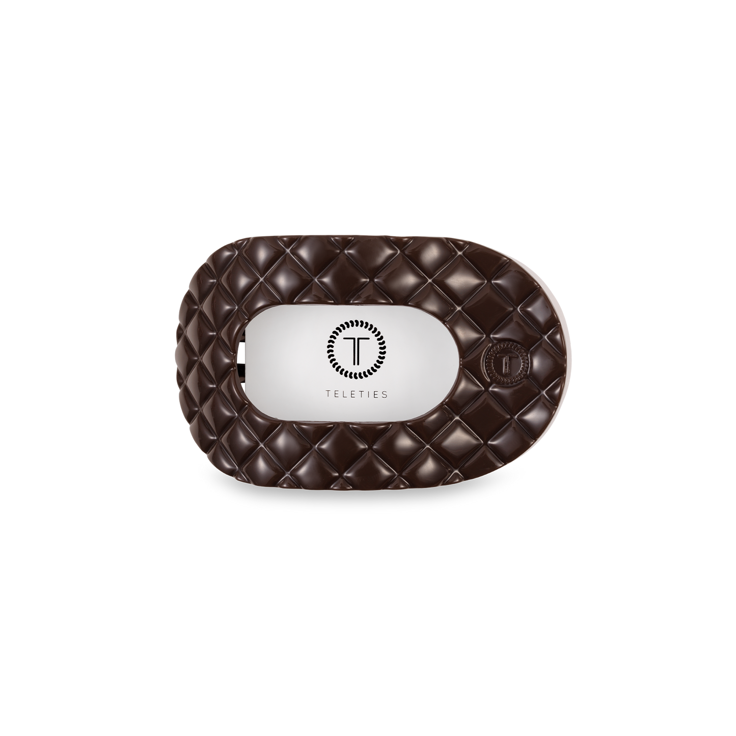 Flat Round Hair Clip | Truly Taupe Quilted |Small