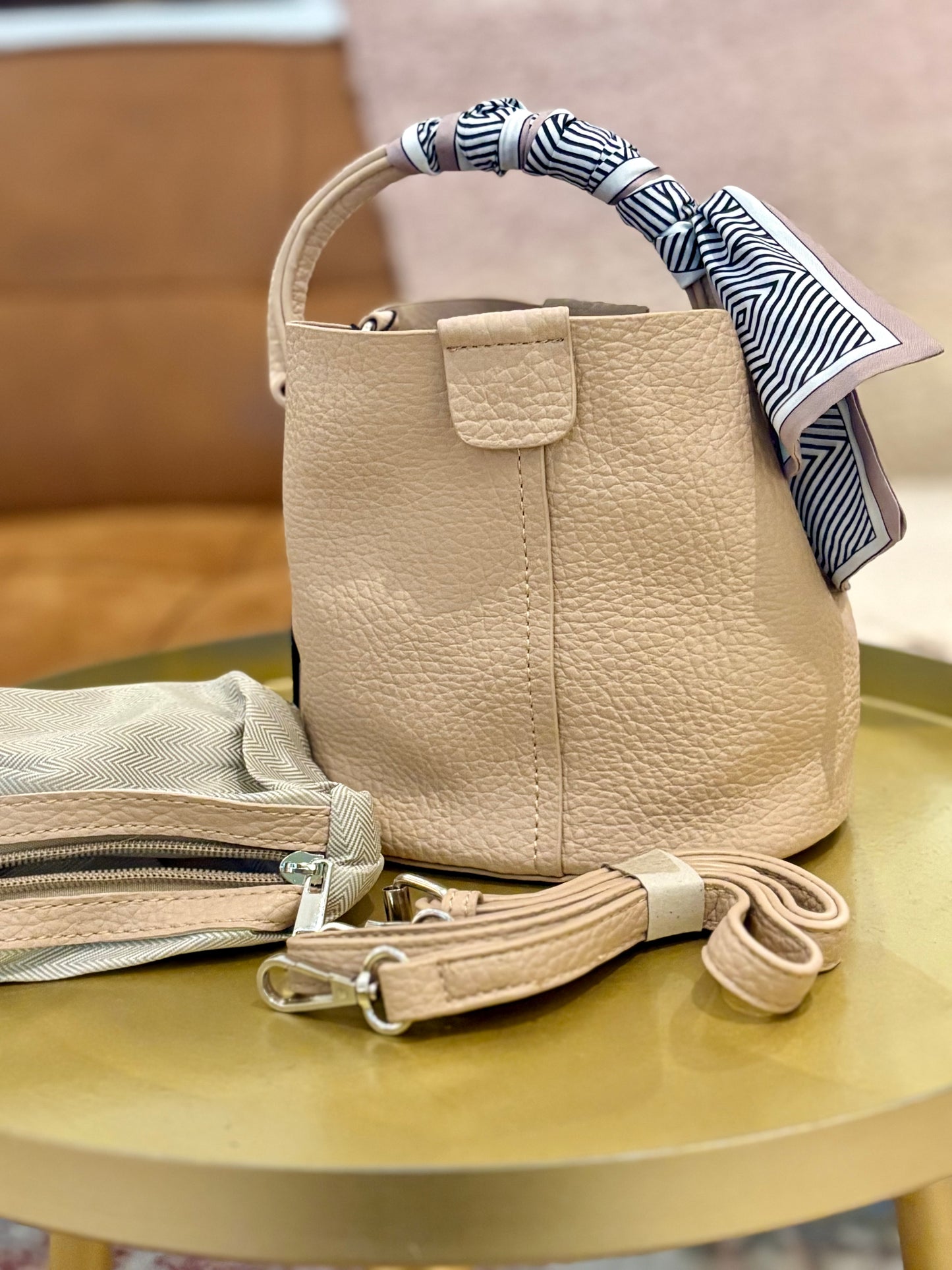 Blair Bucket Bag (Beige)