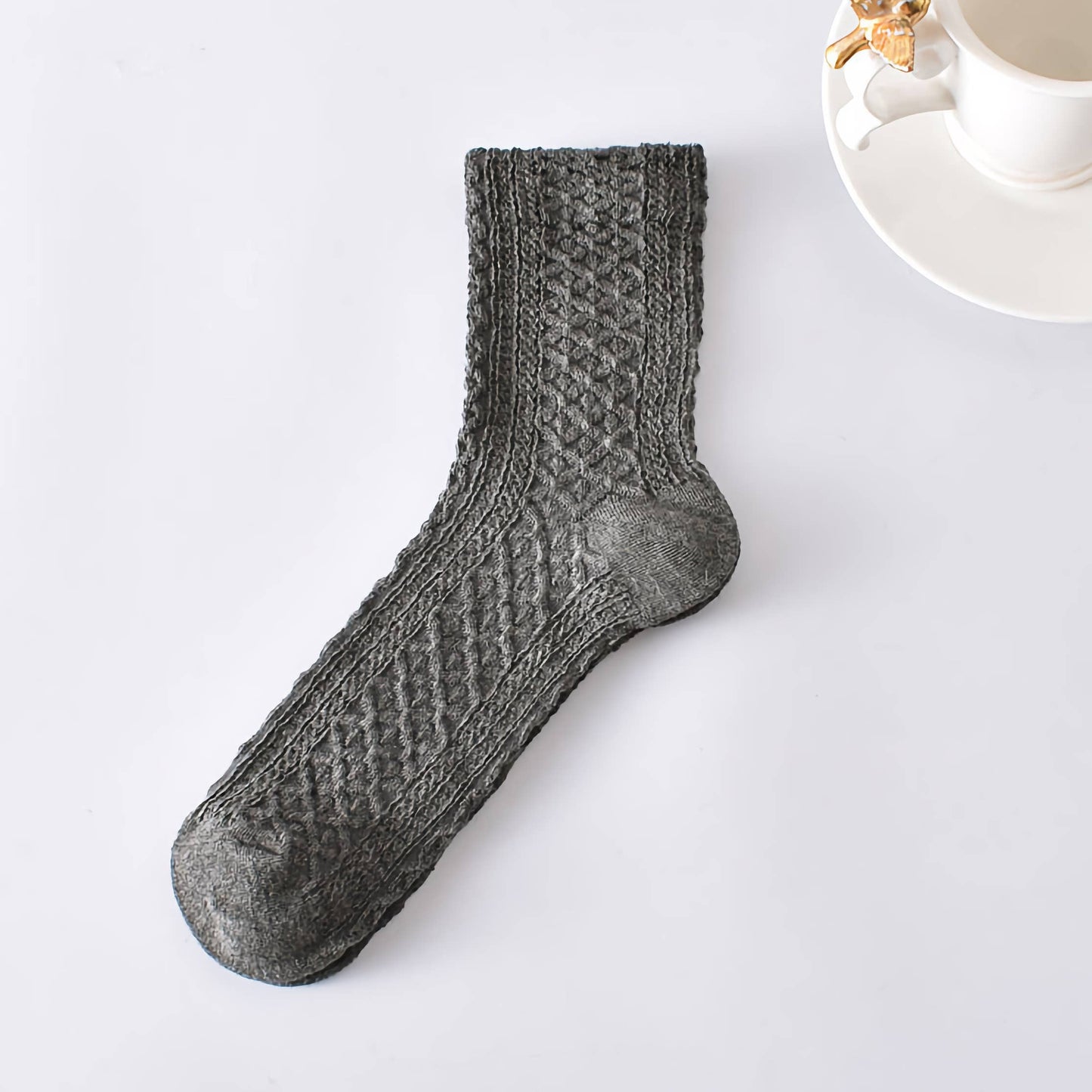Classic Solid Color Retro Cotton Socks (Multiple Colors)