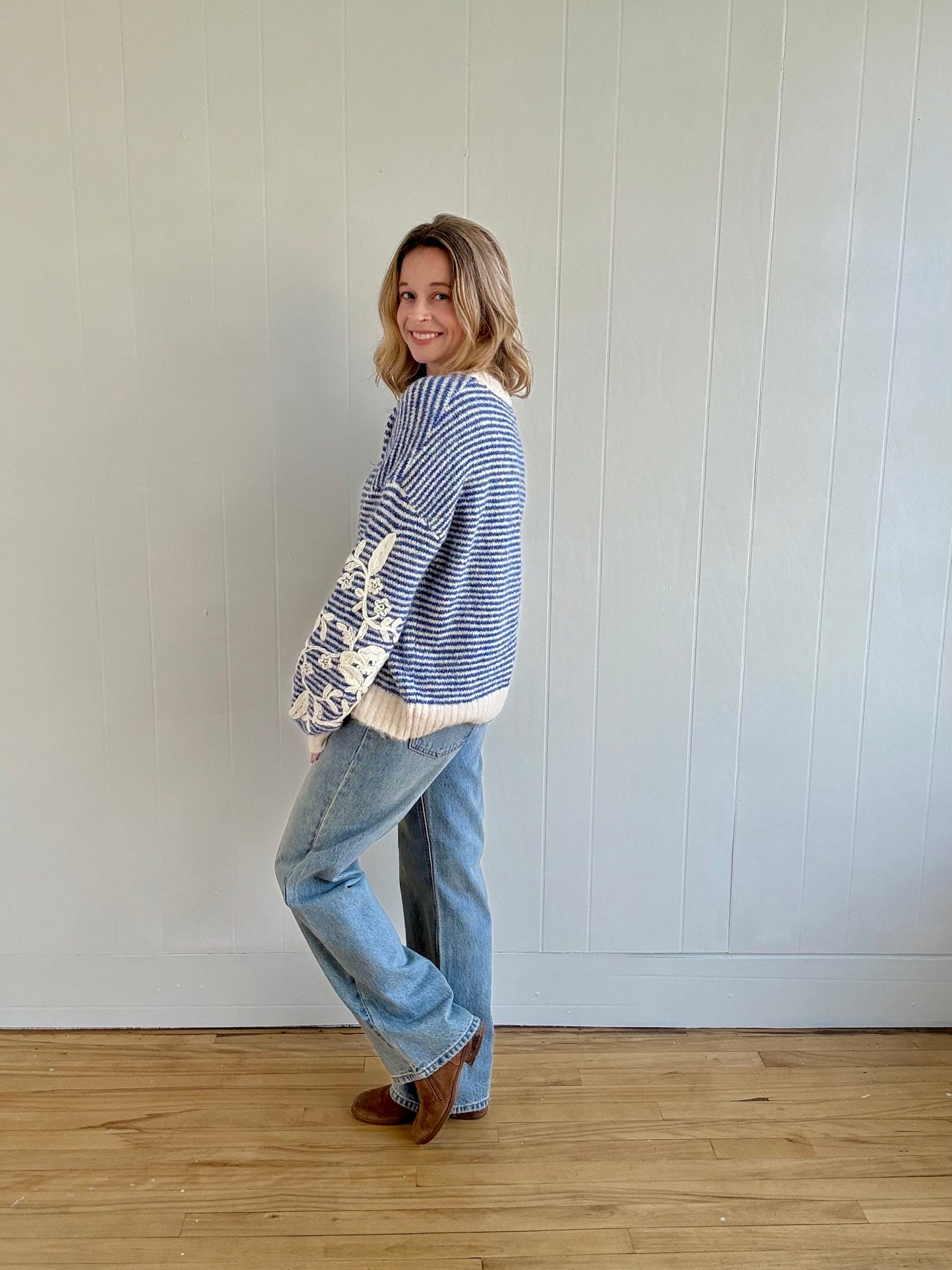 Willow Knit Sweater (Blue)