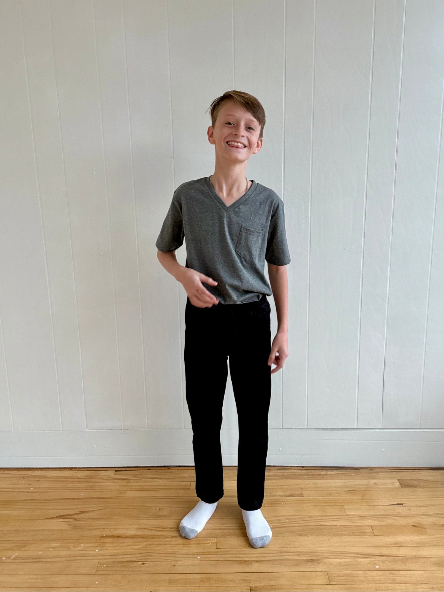 Grey V-Neck Tee (kids)