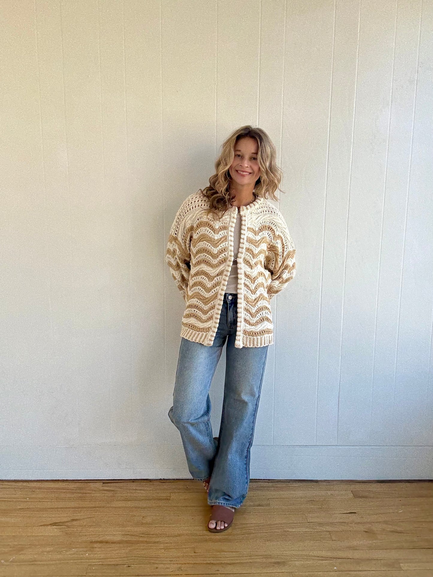 Beige Wave Sweater