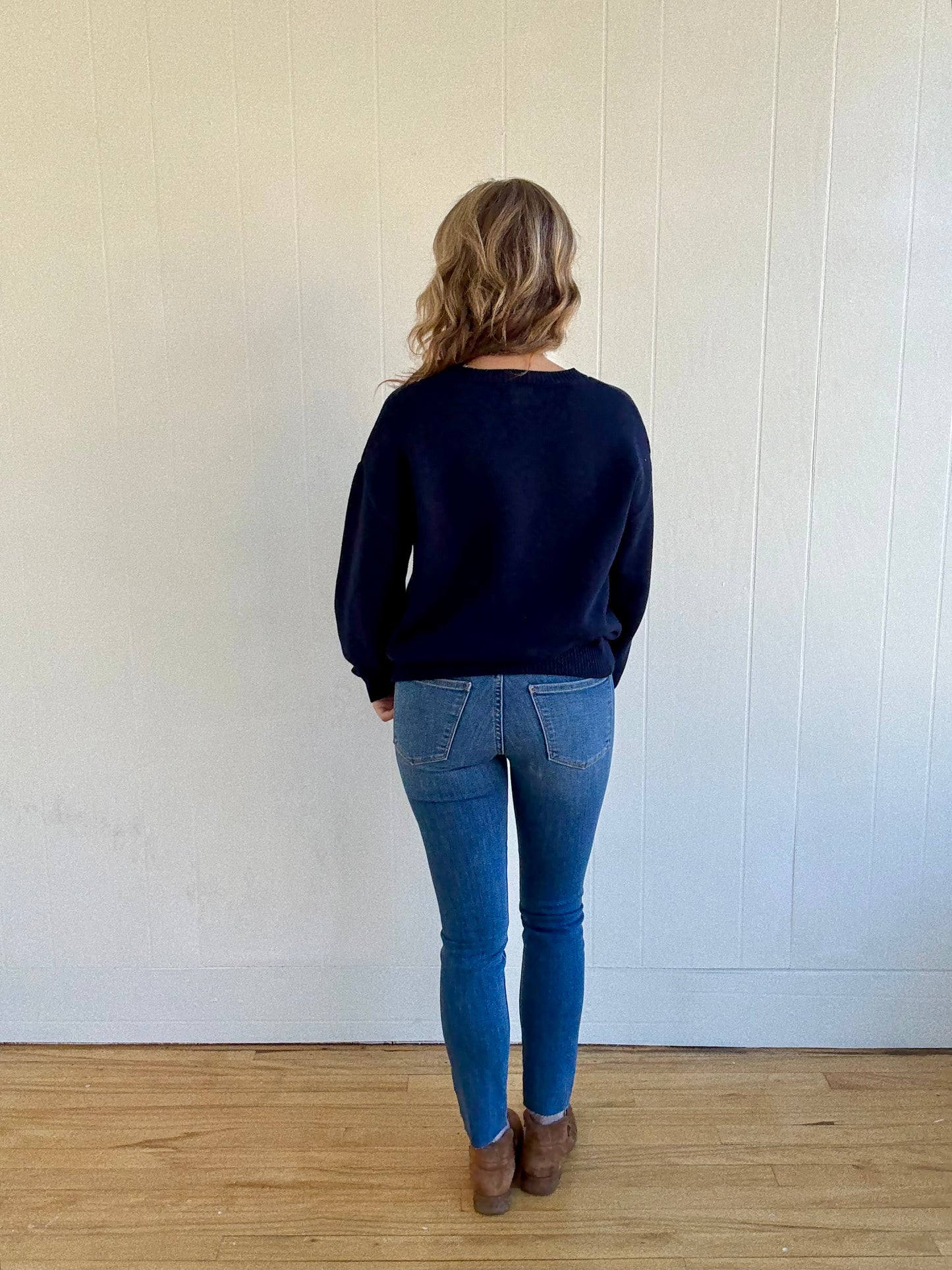 Teddy Jacquard Crewneck Sweater