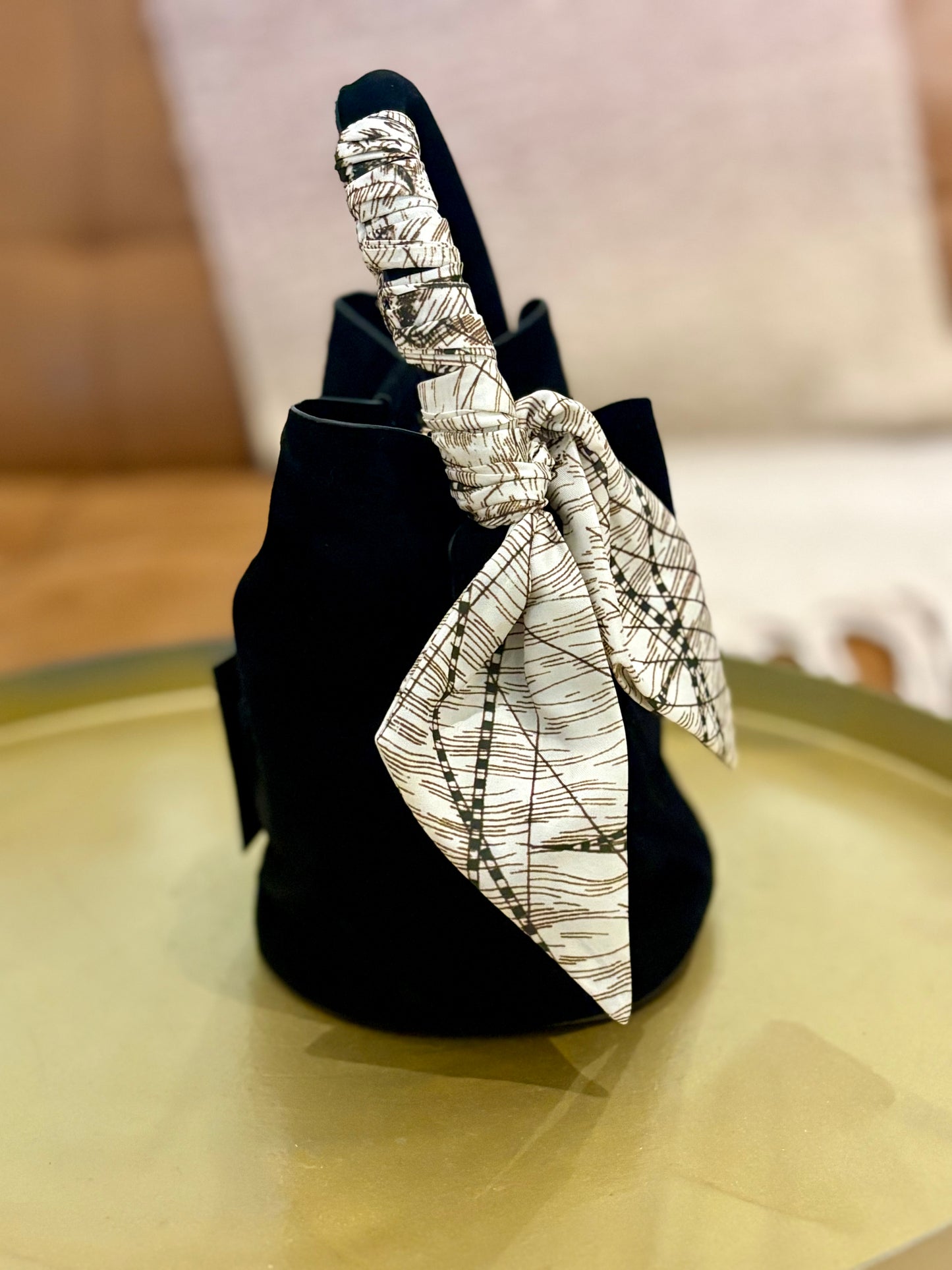 Blair Bucket Bag (Black Suede)