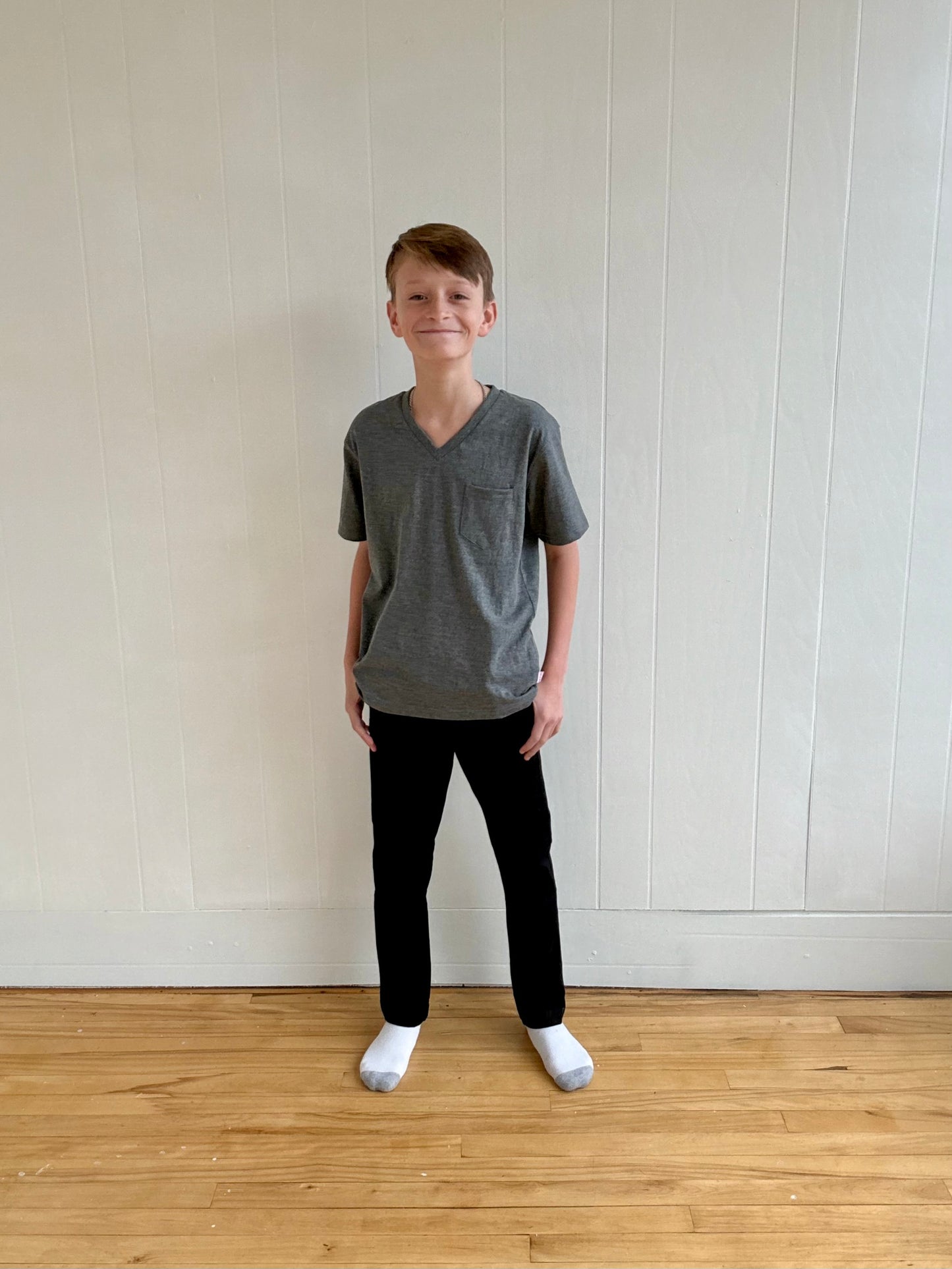 Grey V-Neck Tee (kids)