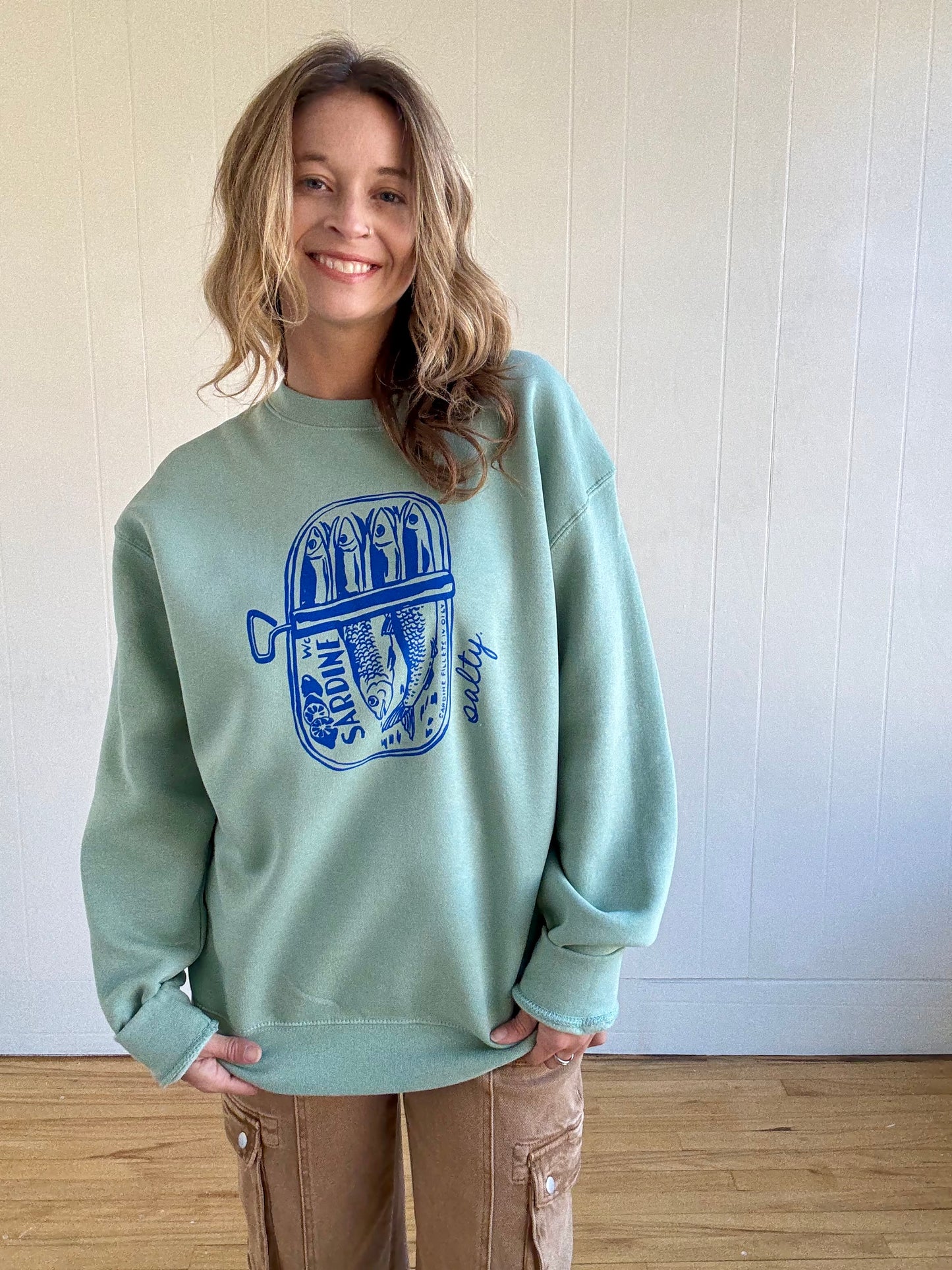 Salty Sardines Sweatshirt (Sea Green)
