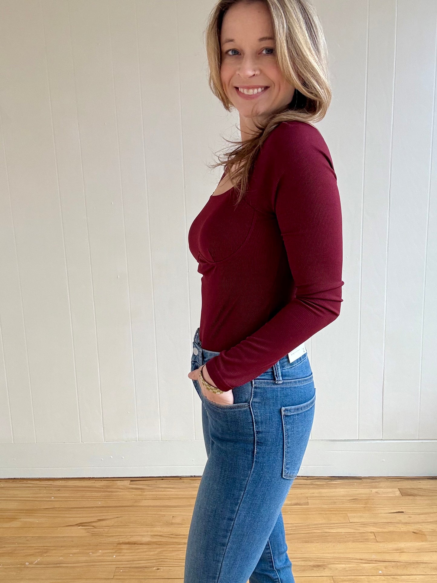 Ara Bodysuit (Dark Burgundy)