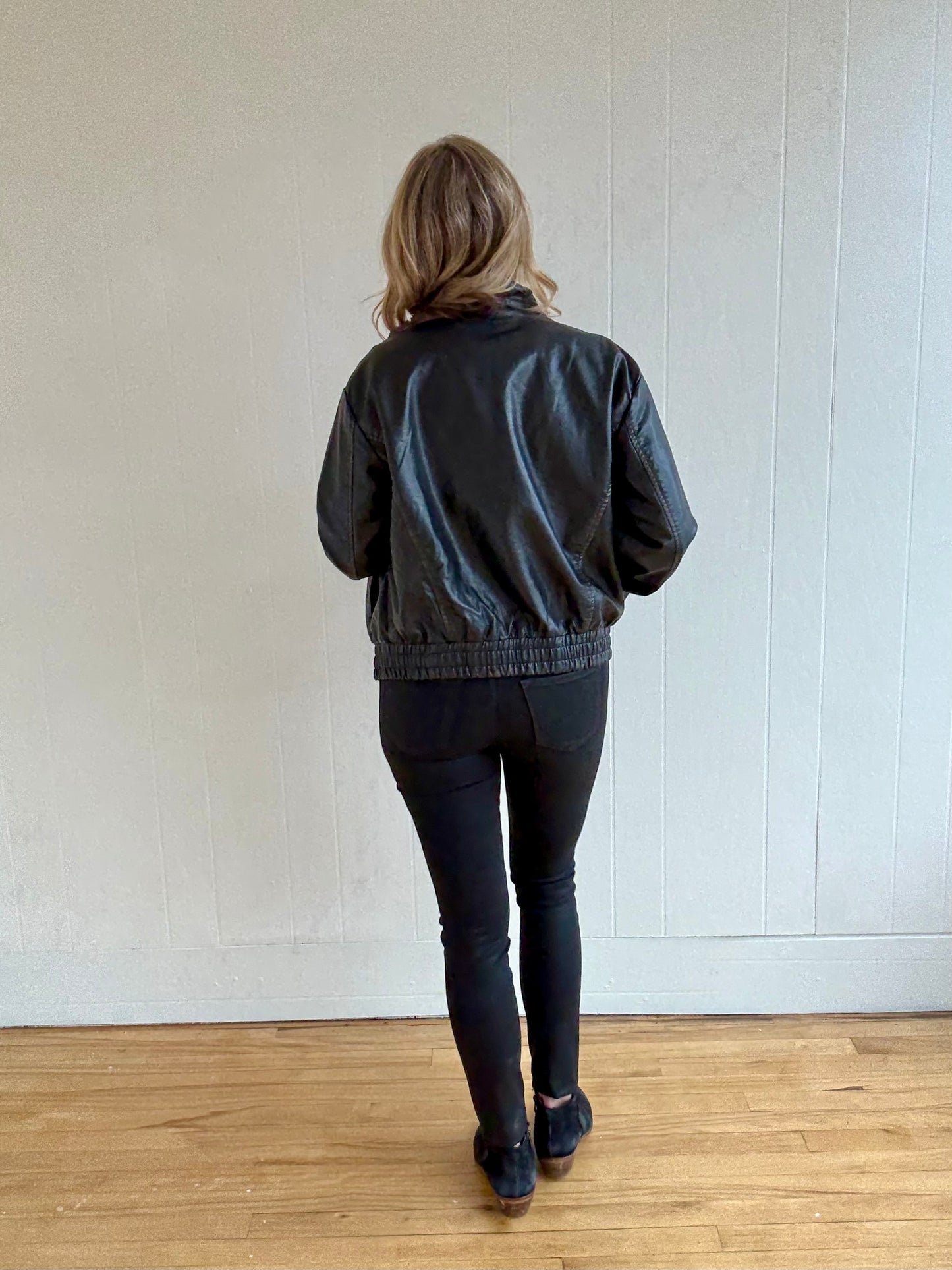 Midnight Washed (Faux) Leather Jacket