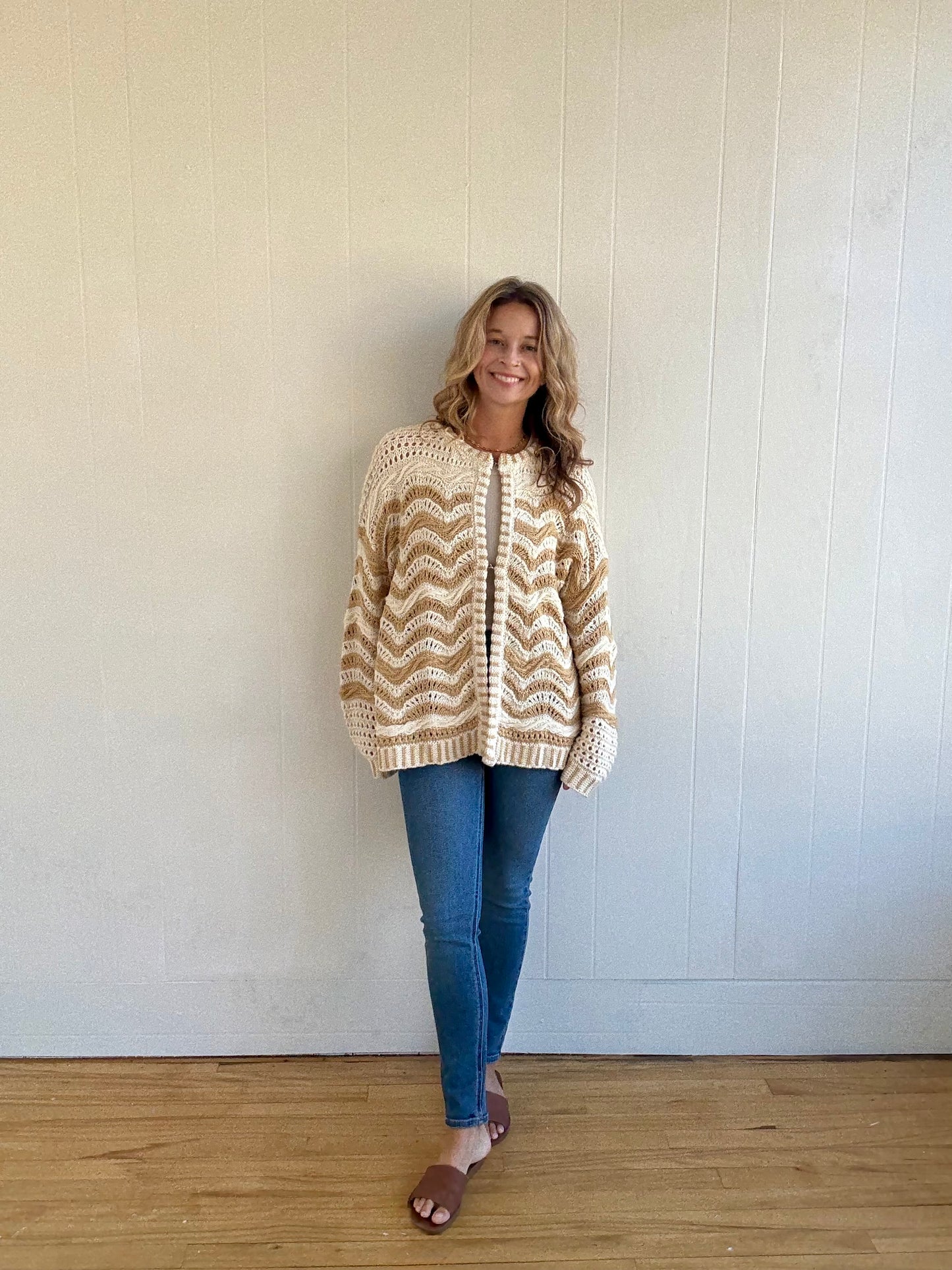 Beige Wave Sweater