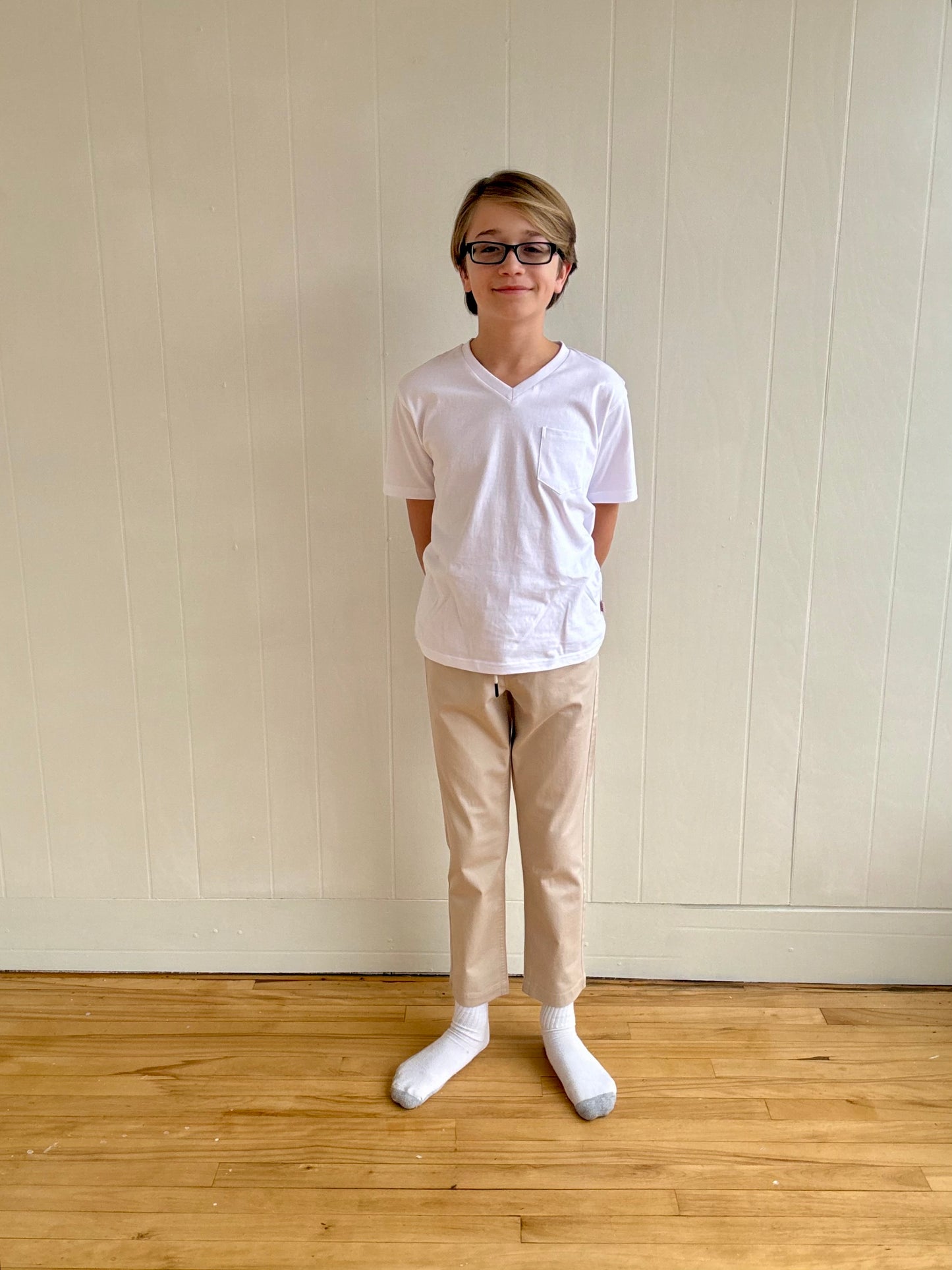 White V-Neck Tee (kids)