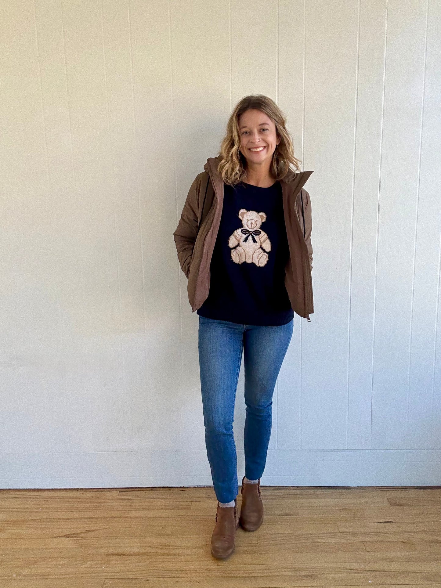 Teddy Jacquard Crewneck Sweater