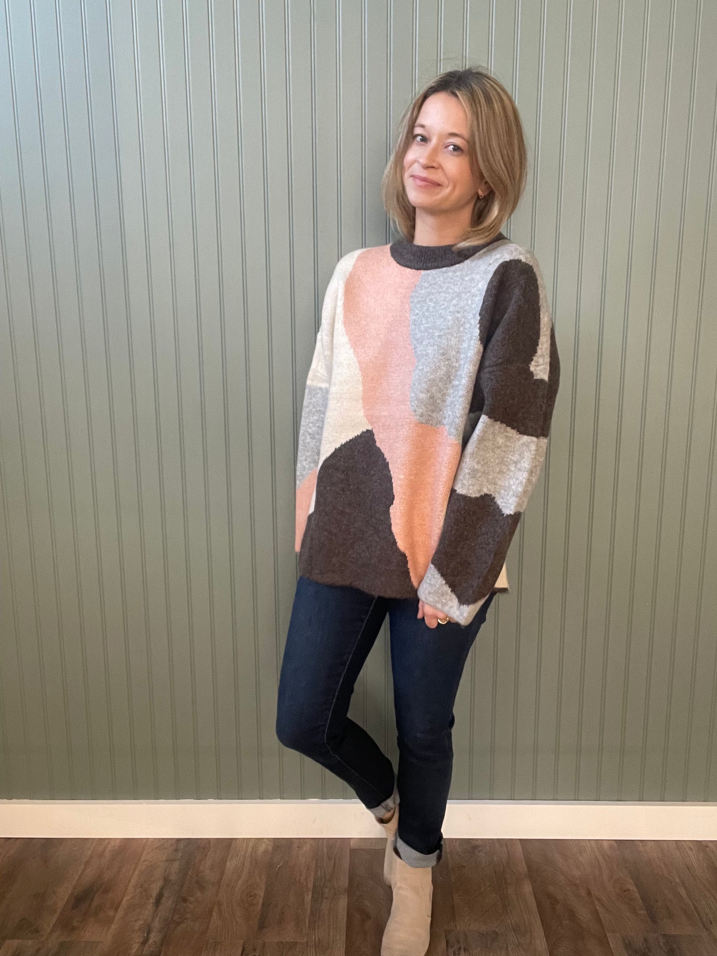 Chrissy Color Block Sweater