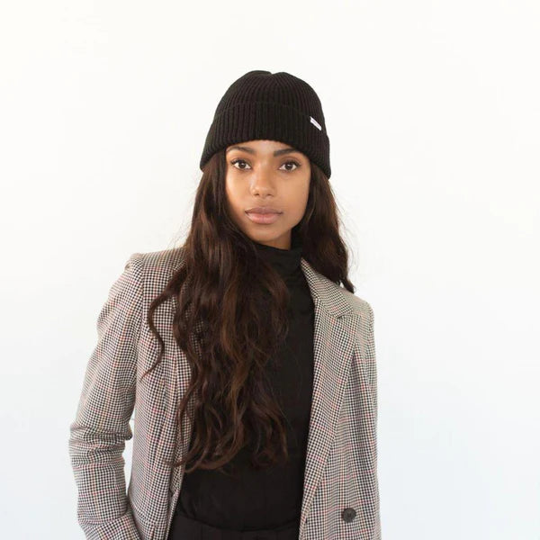 Ash Fisherman Beanie (Black)