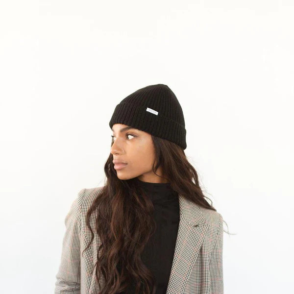 Ash Fisherman Beanie (Black)