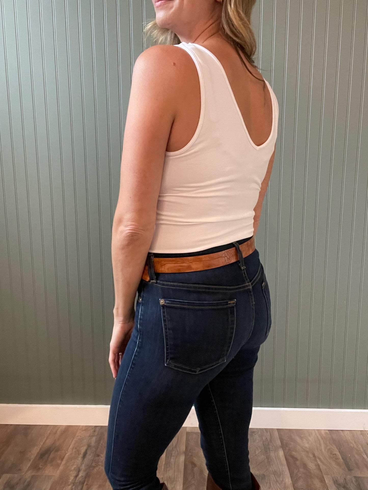 Talk Later Tank - White