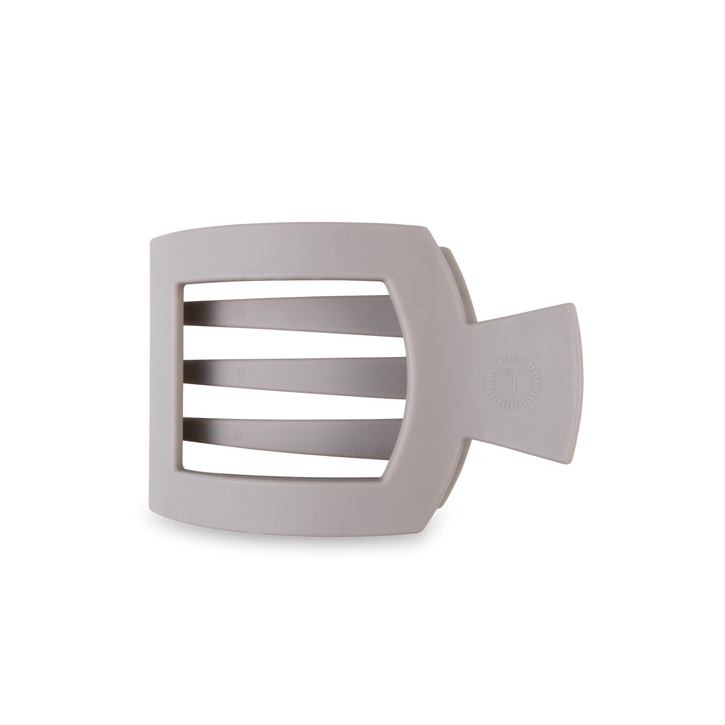 Square Flat Hair Clip | Silver Flames |Medium