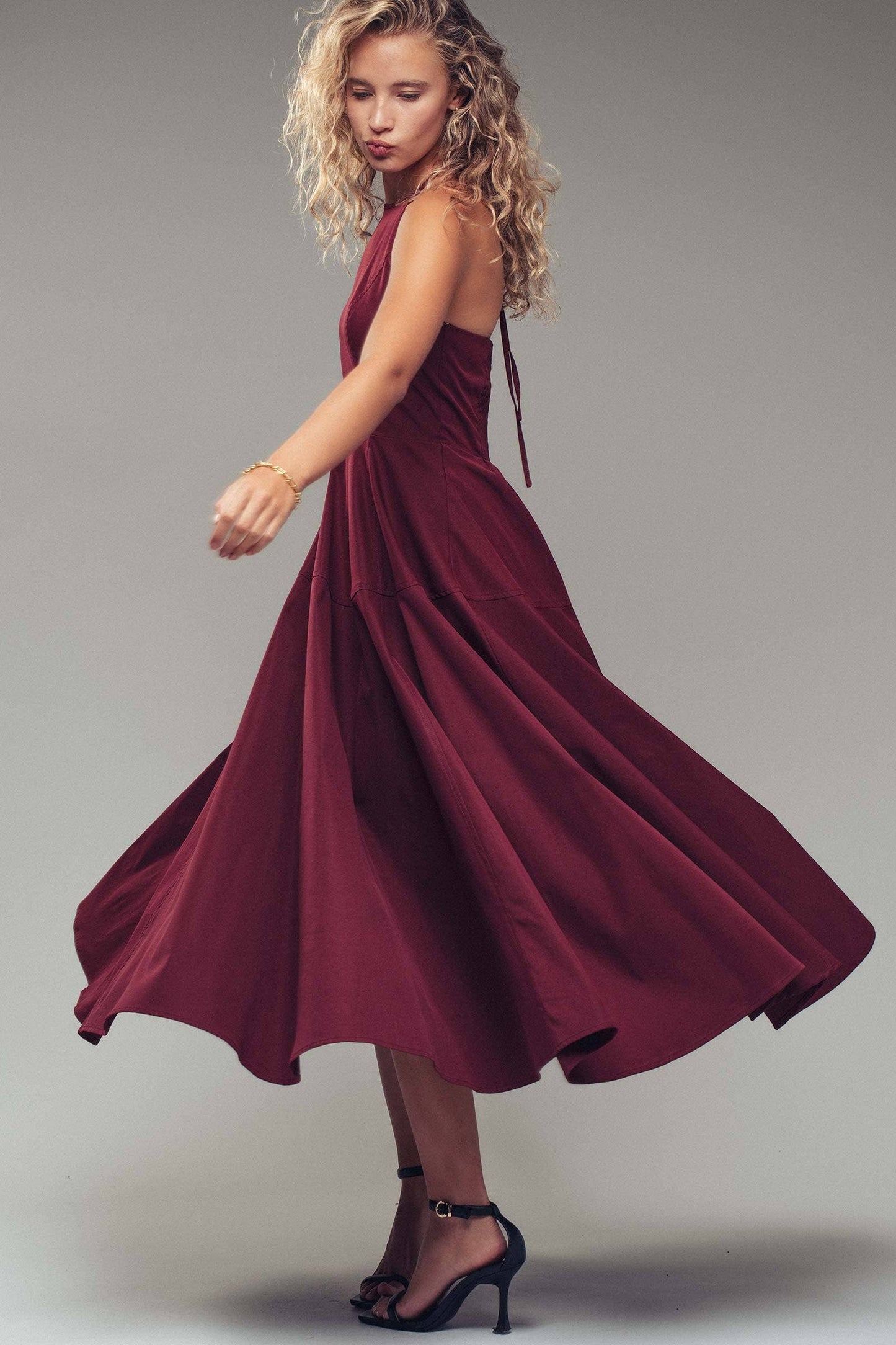 Crimson Halter Dress