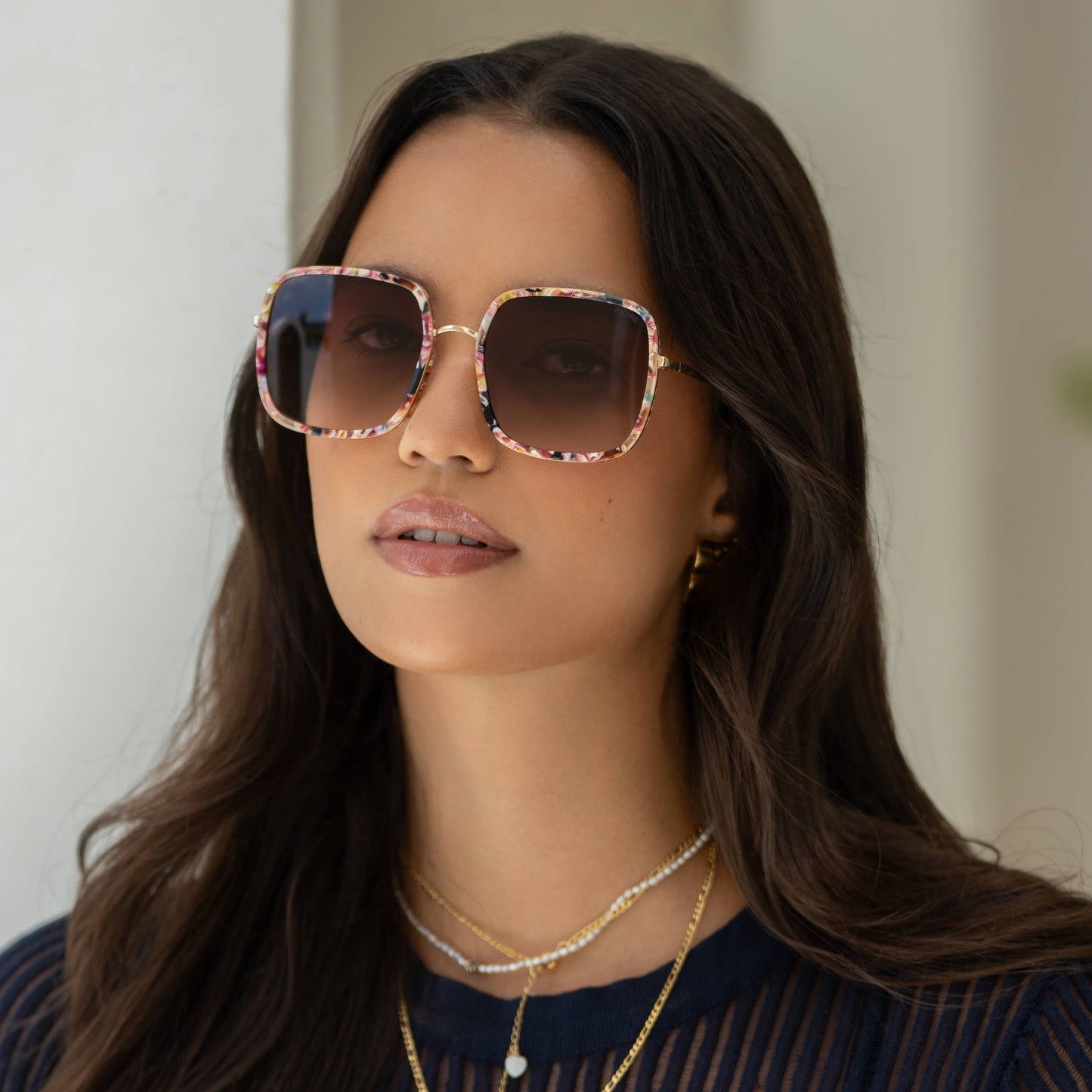Cosmo Acetate Womens Square Sunglasses, Rose Tortoise