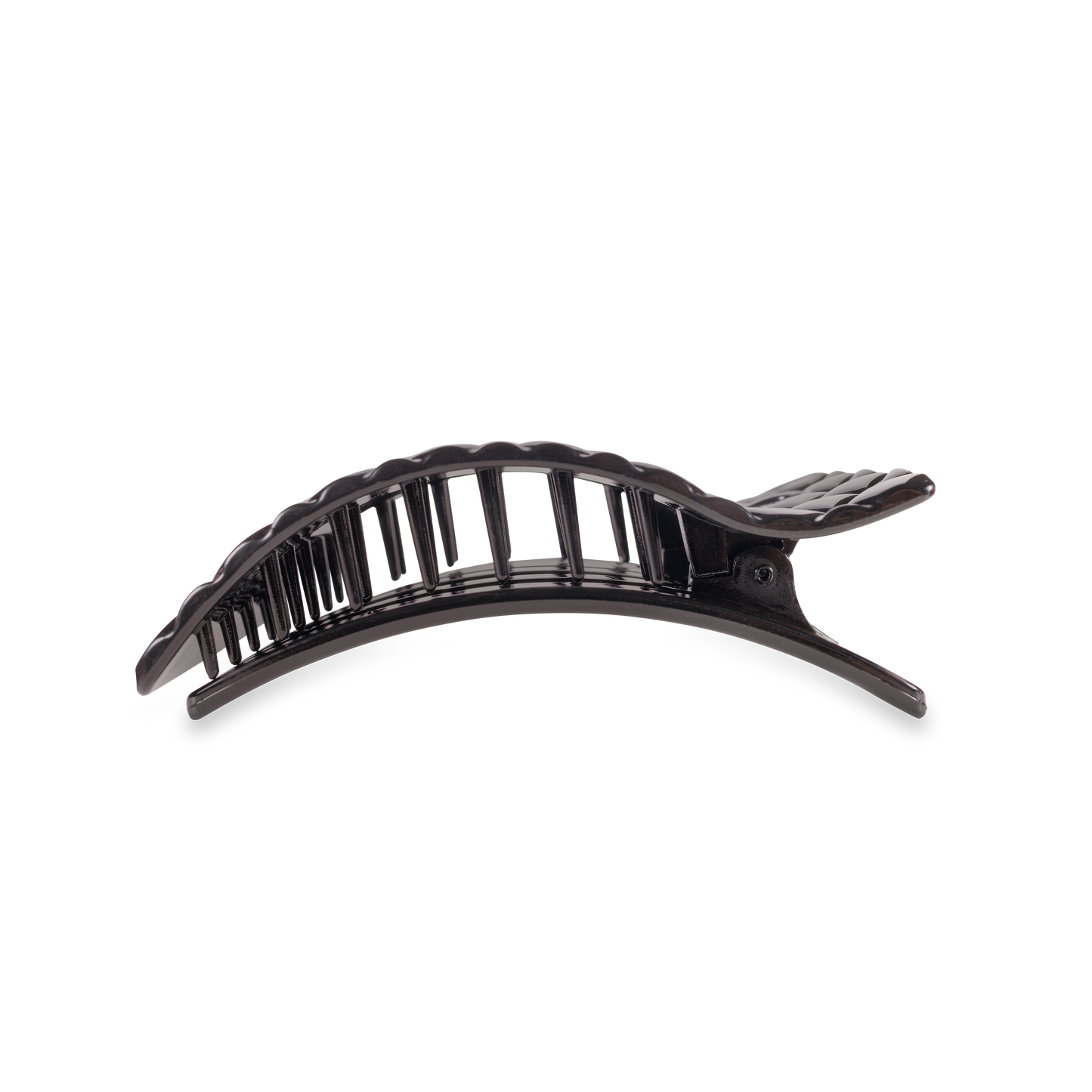 Flat Rectangle Hair Clip | Jet Black Quilted |Medium