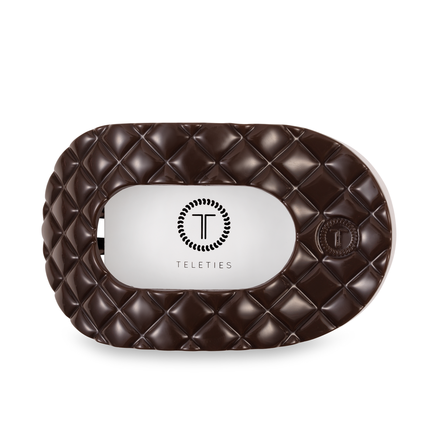 Flat Round Hair Clip | Truly Taupe Quilted |Large