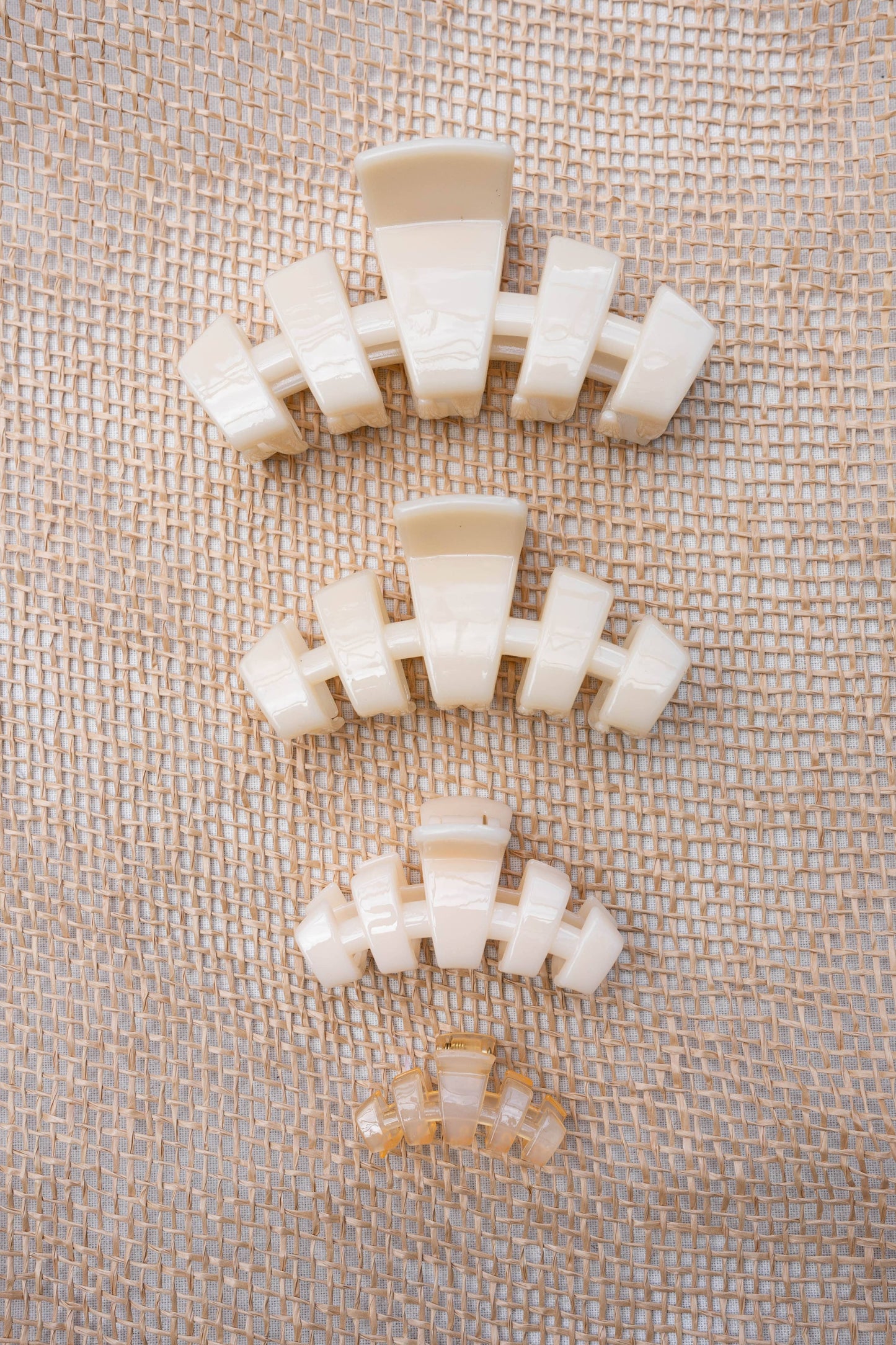 Almond Beige Classic Hair Clip, Tiny