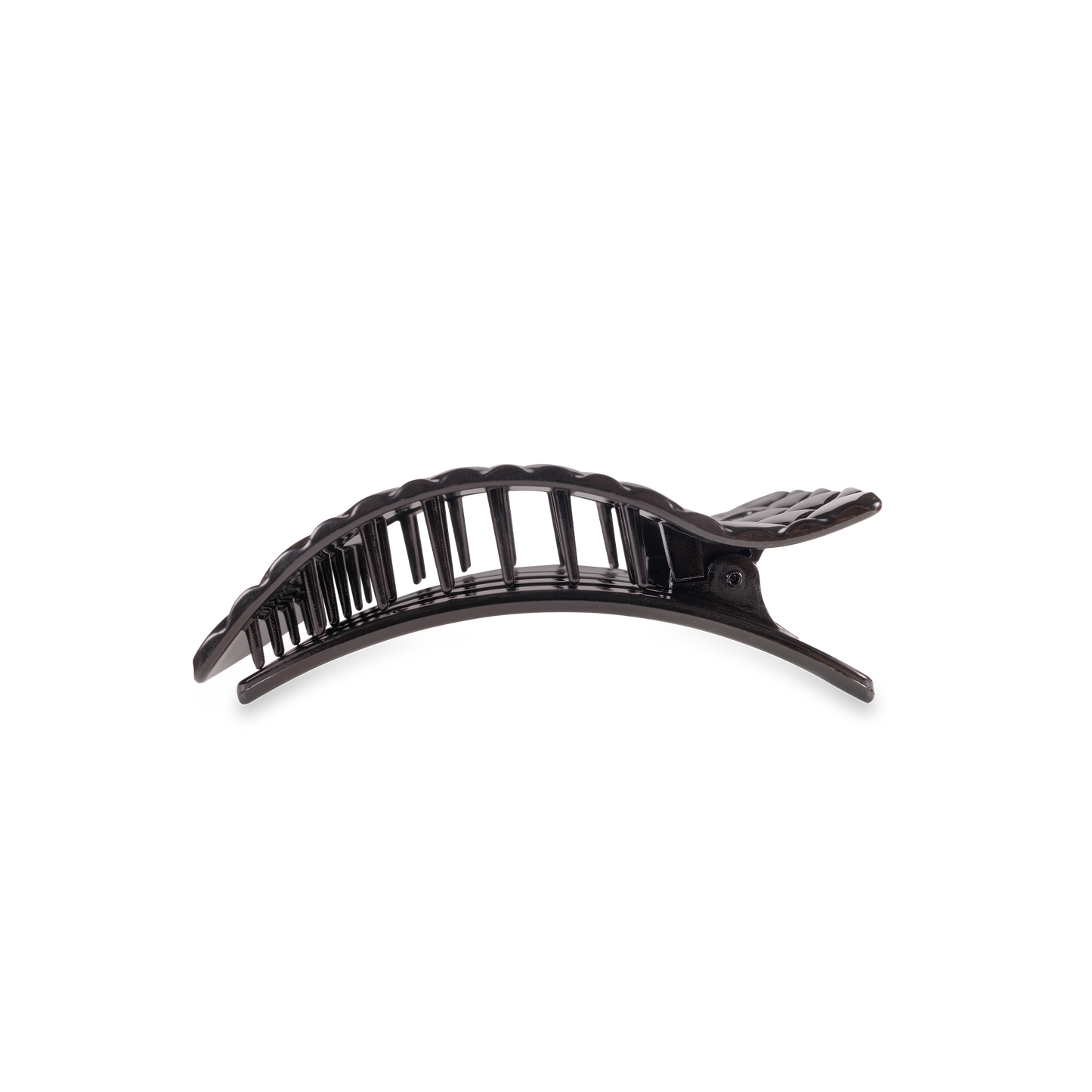 Flat Rectangle Hair Clip | Jet Black Quilted |Small