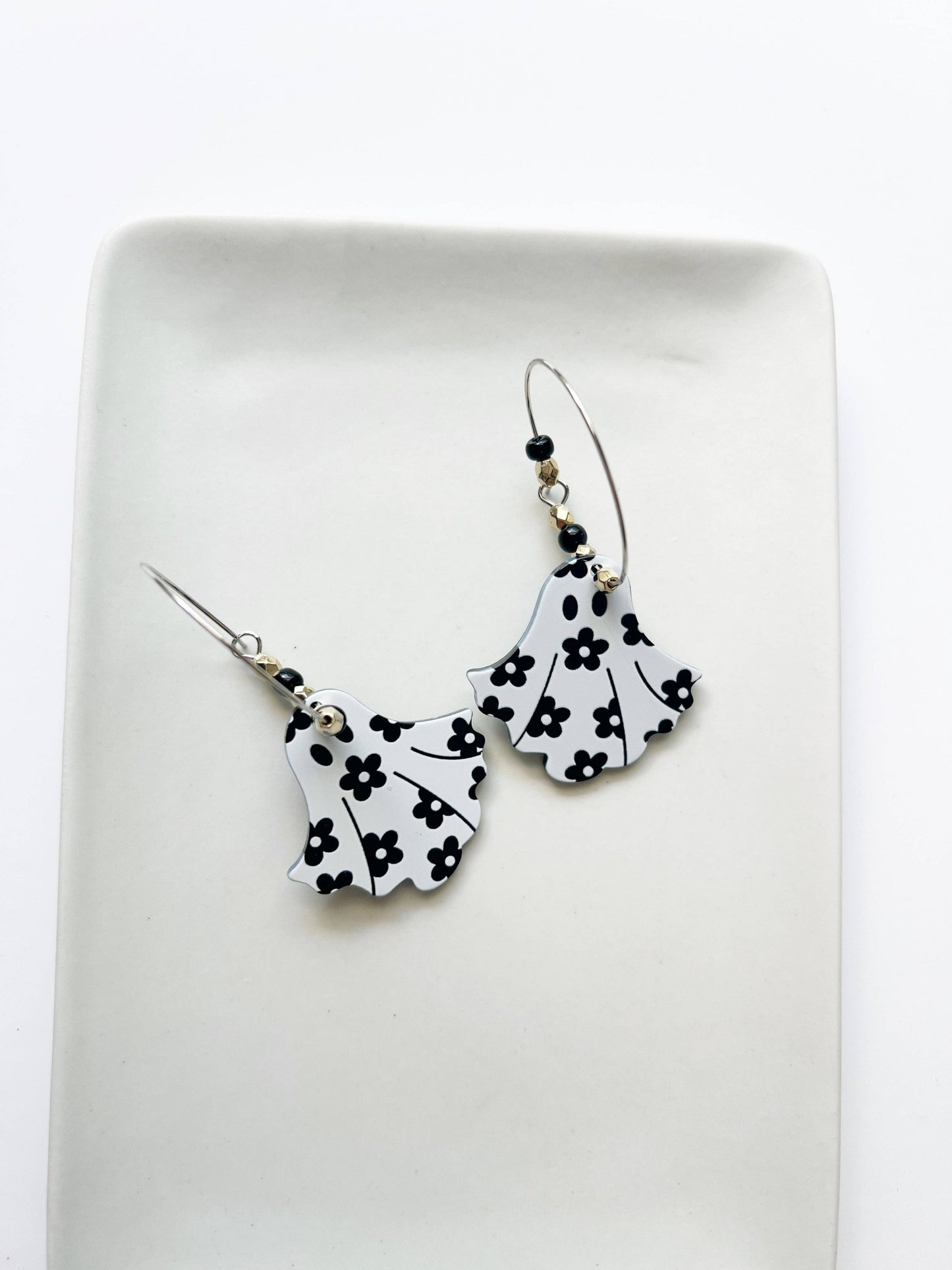 The Spooky Daisy Ghost Hoop Earrings