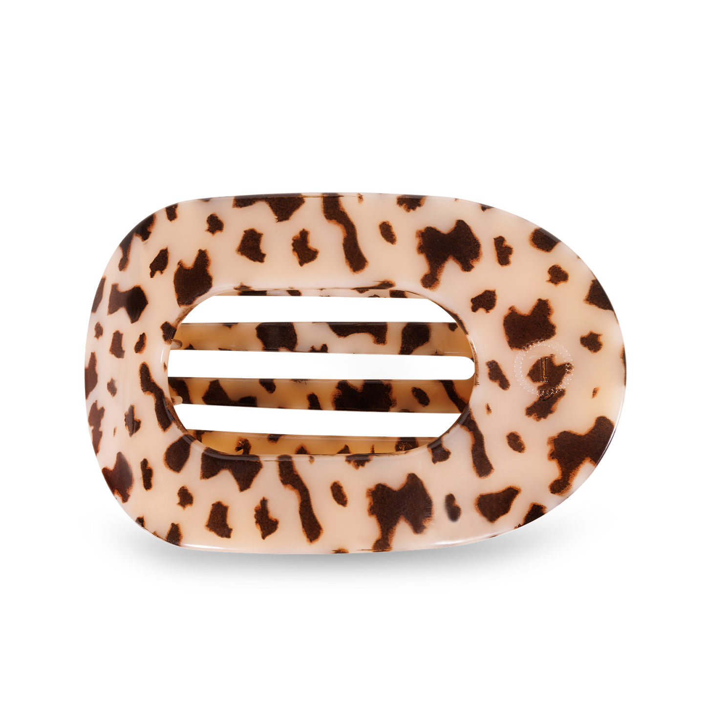 Blonde Tortoise Round Flat Hair Clip, Large