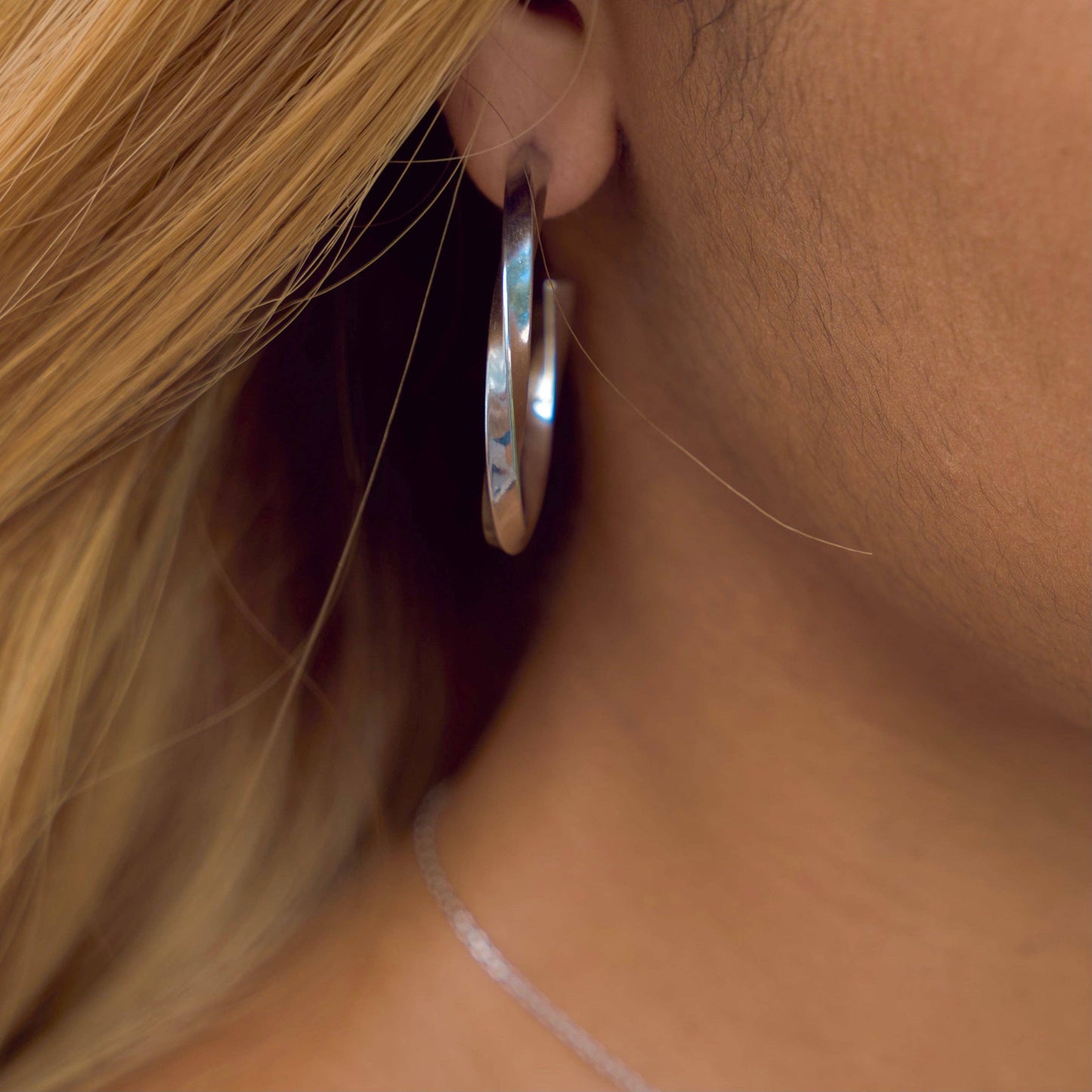 Madrid Silver Twist Hoops