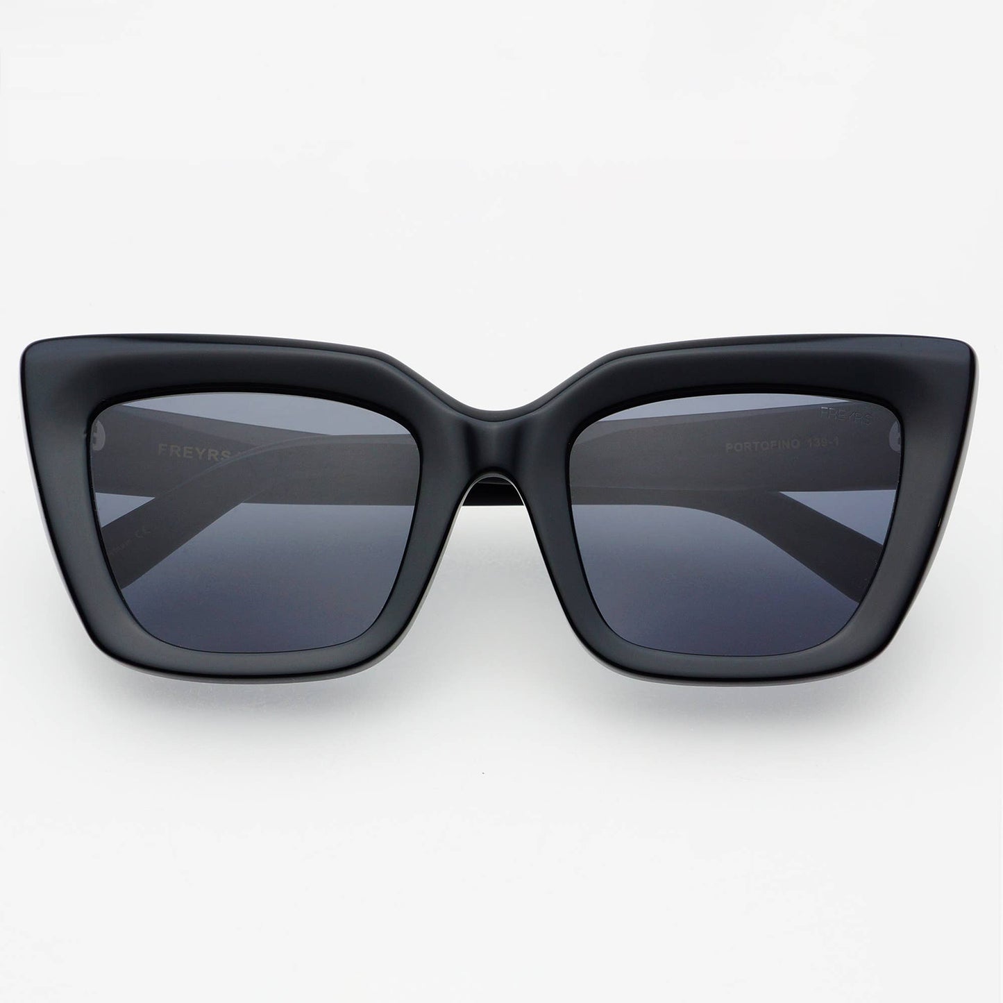 Portofino Acetate Oversized Cat Eye Sunglasses, Black