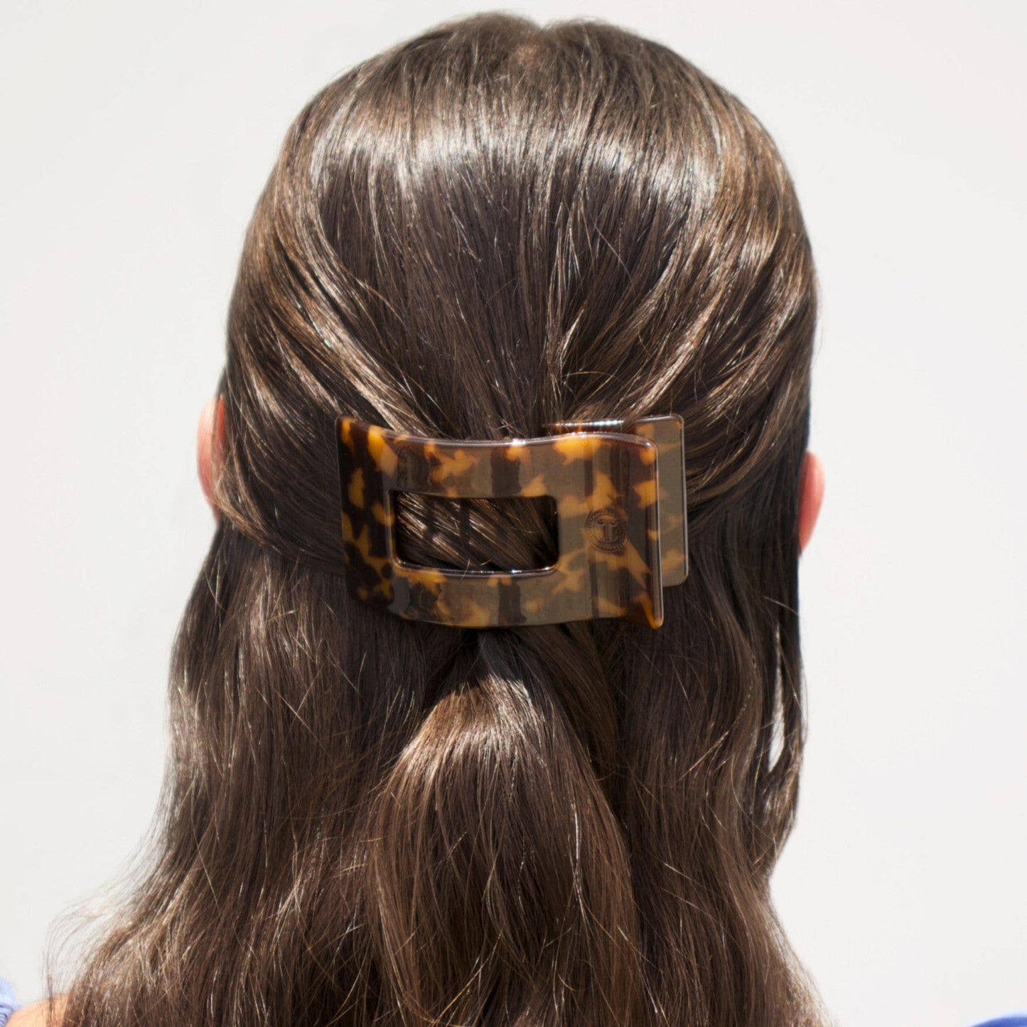 Flat Rectangle Hair Clip | Tortoise | Small