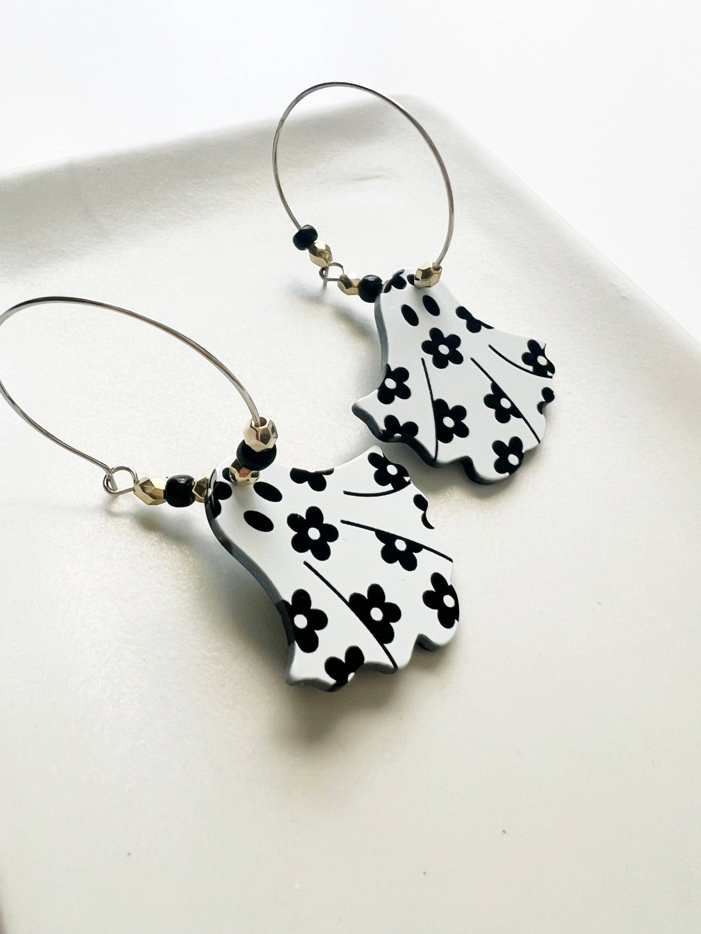 The Spooky Daisy Ghost Hoop Earrings