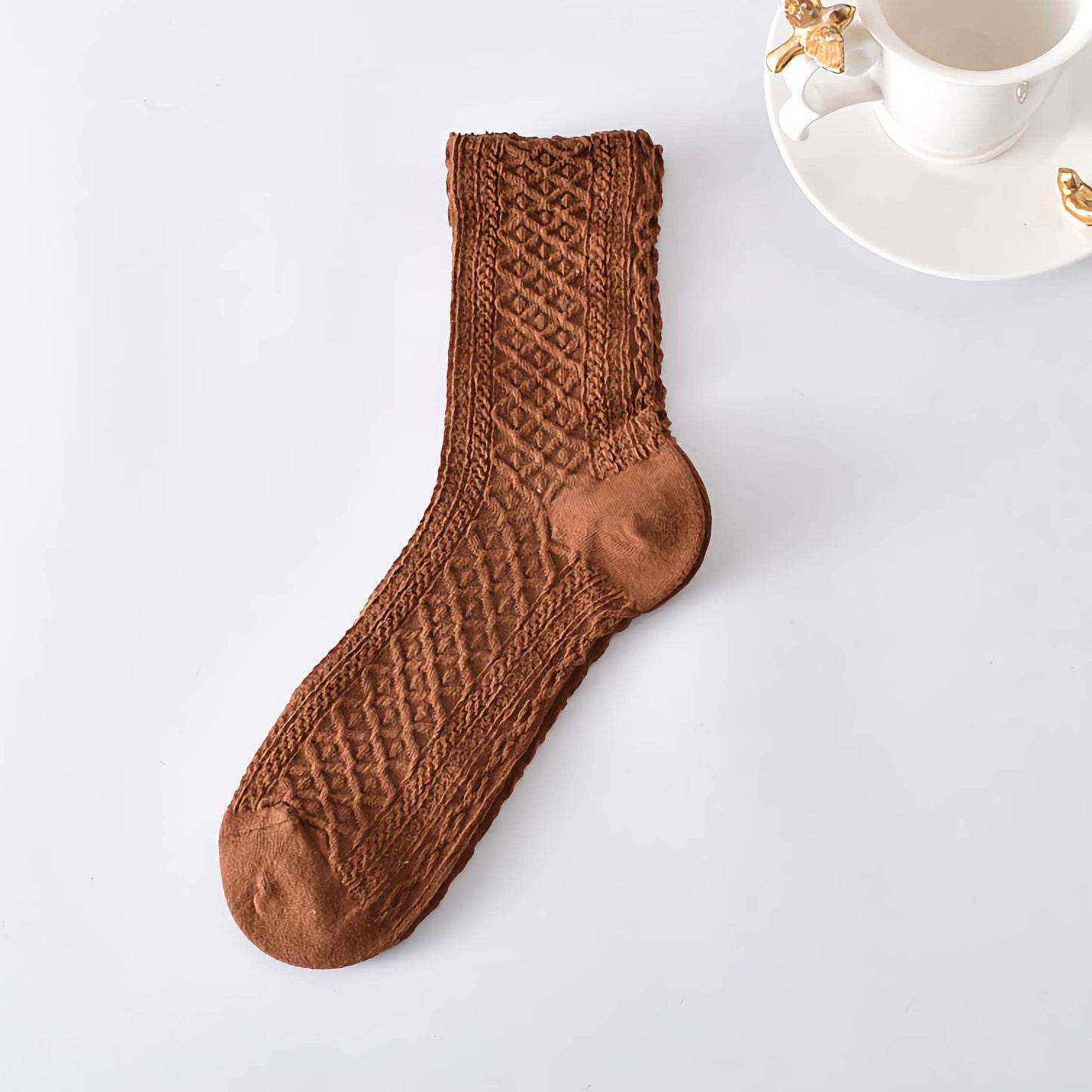 Classic Solid Color Retro Cotton Socks (Multiple Colors)