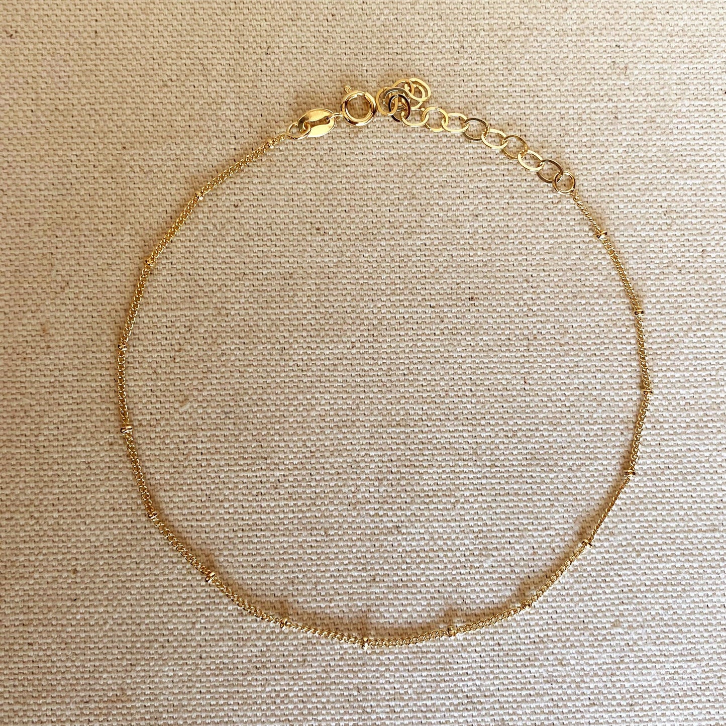 Satellite Chain Anklet, 18k Gold Filled