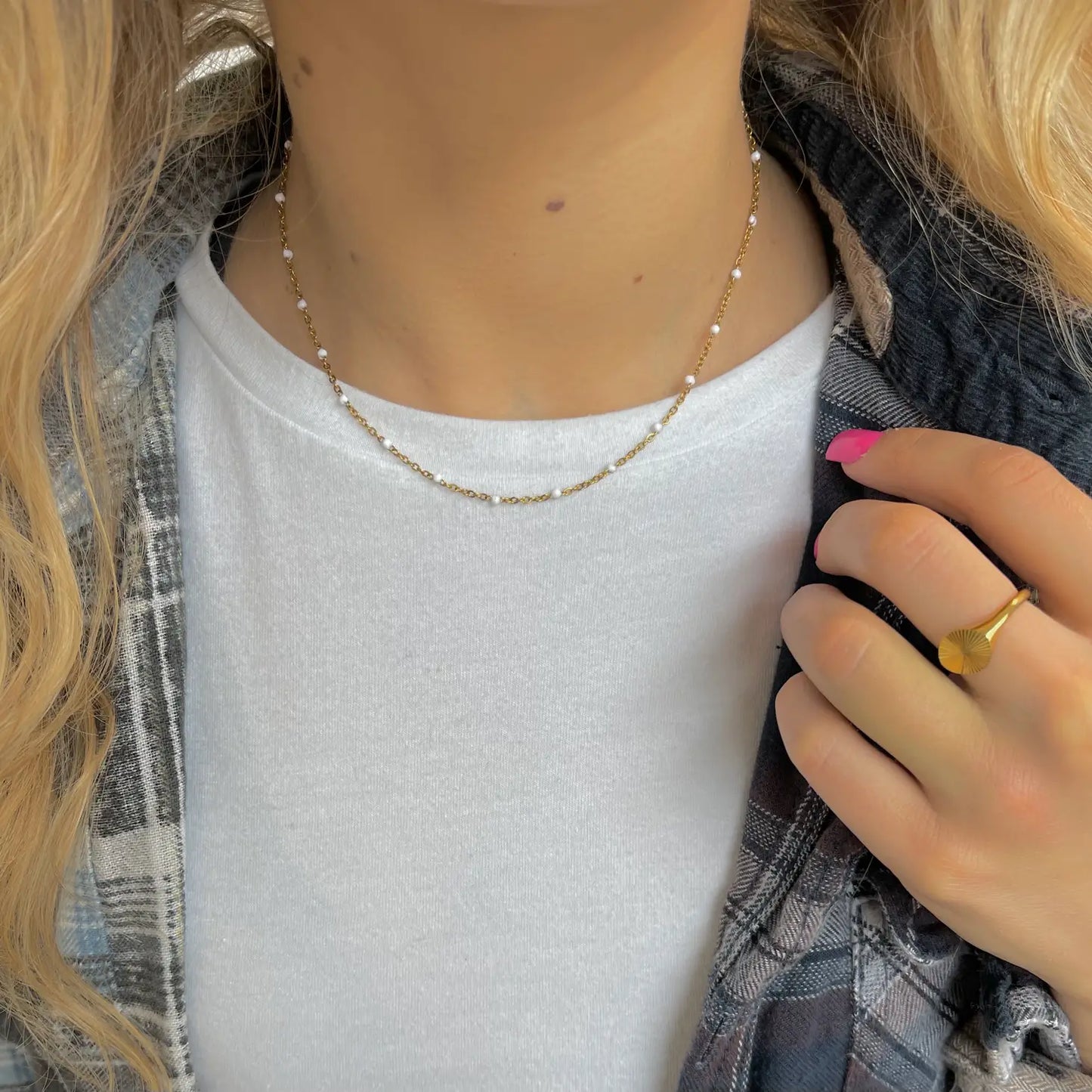 White Felix Necklace
