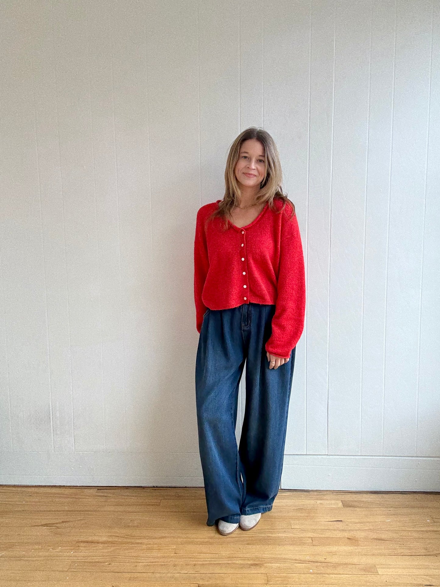 Dahlia Wide-Leg Denim Pants