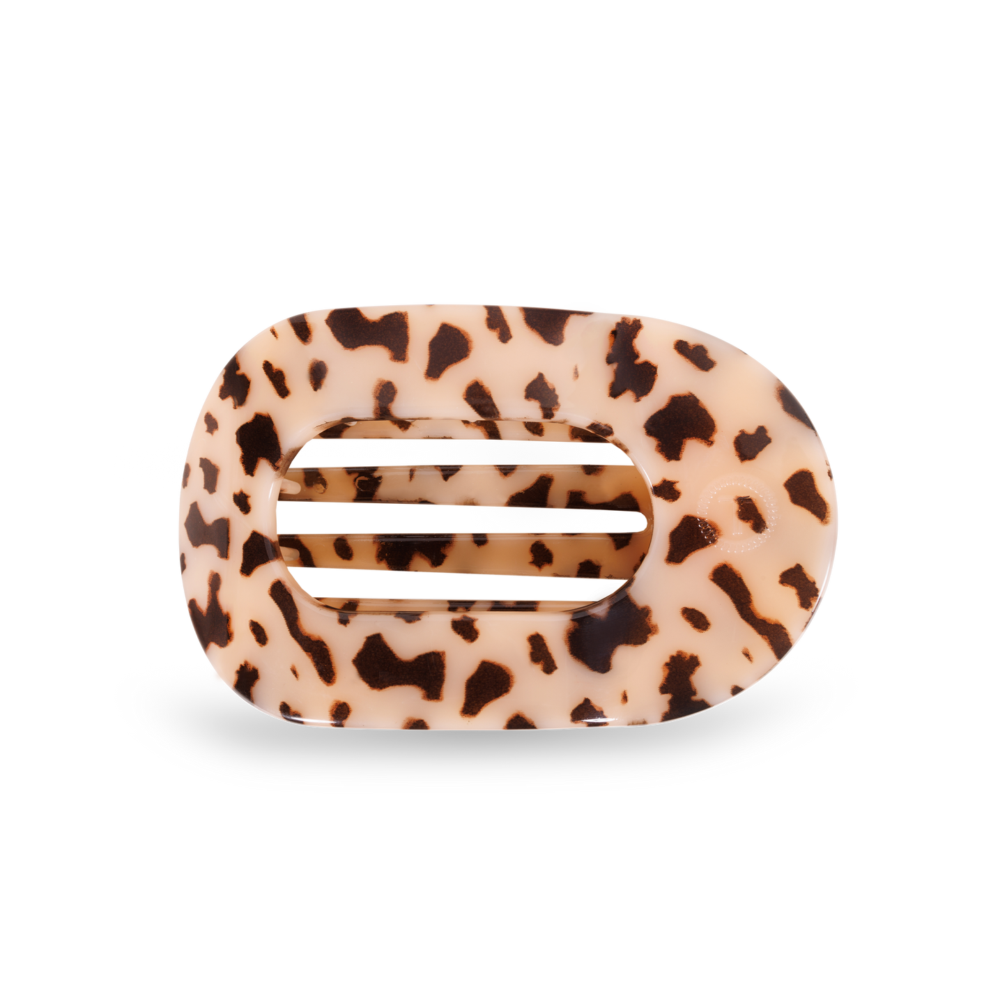 Blonde Tortoise Round Flat Hair Clip, Medium