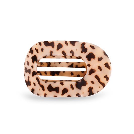 Blonde Tortoise Round Flat Hair Clip, Medium