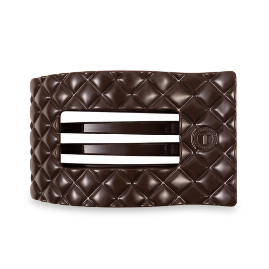 Flat Rectangle Hair Clip | Truly Taupe Quilted |Large