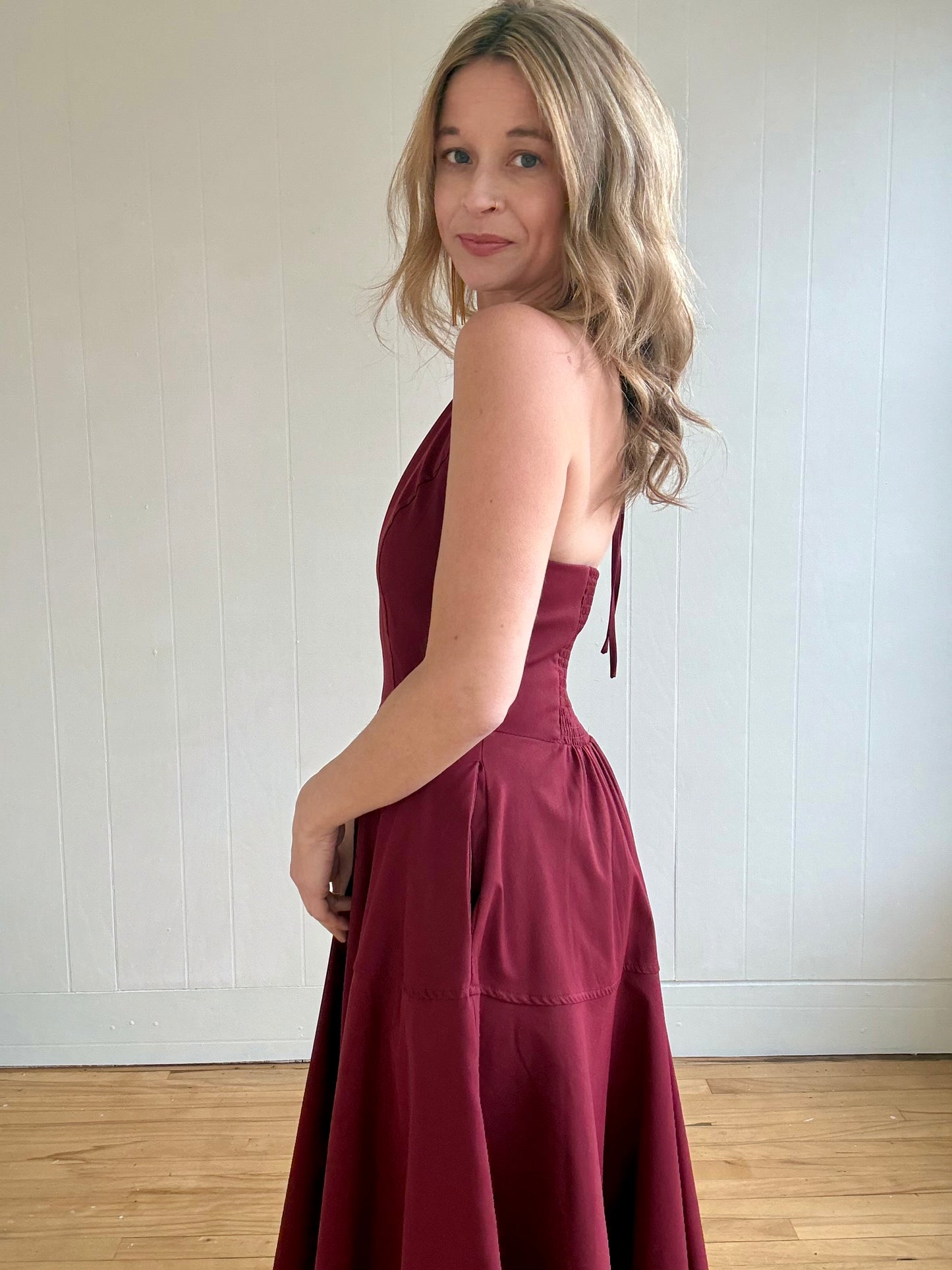 Crimson Halter Dress