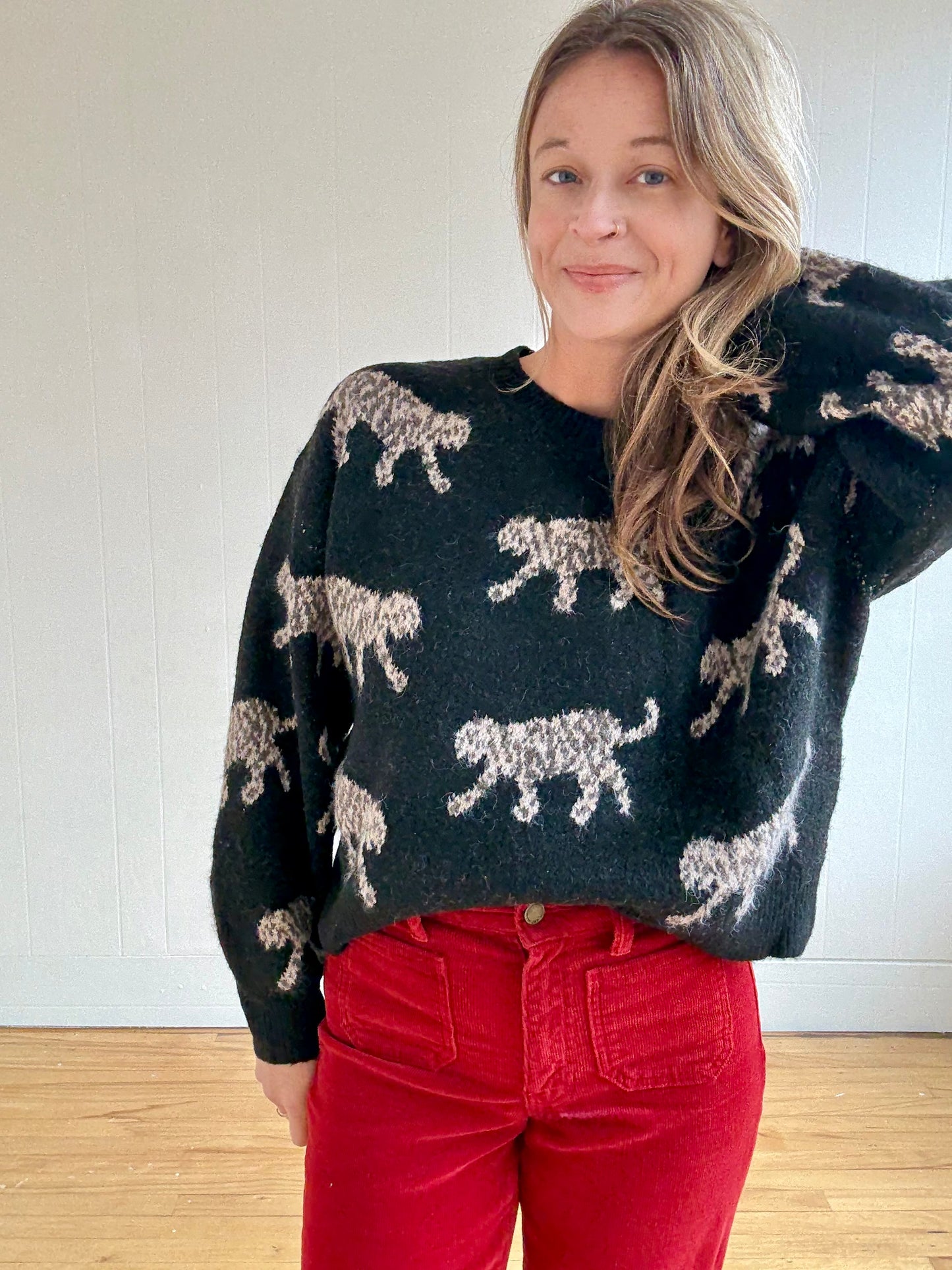 Crimson Corduroy Wide Leg Pant