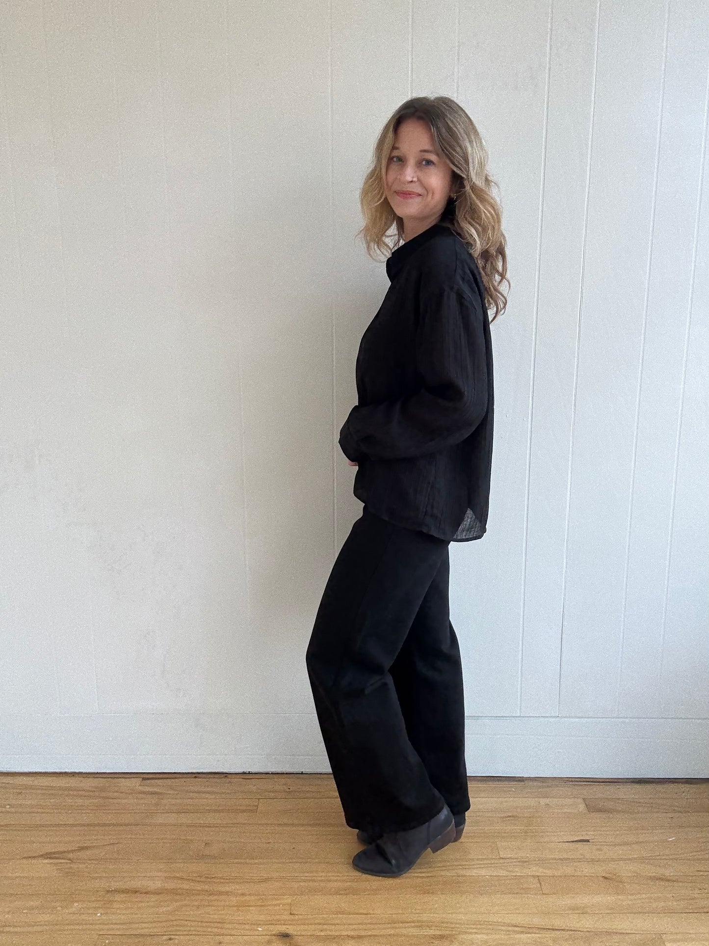 Anne Textured Button Up