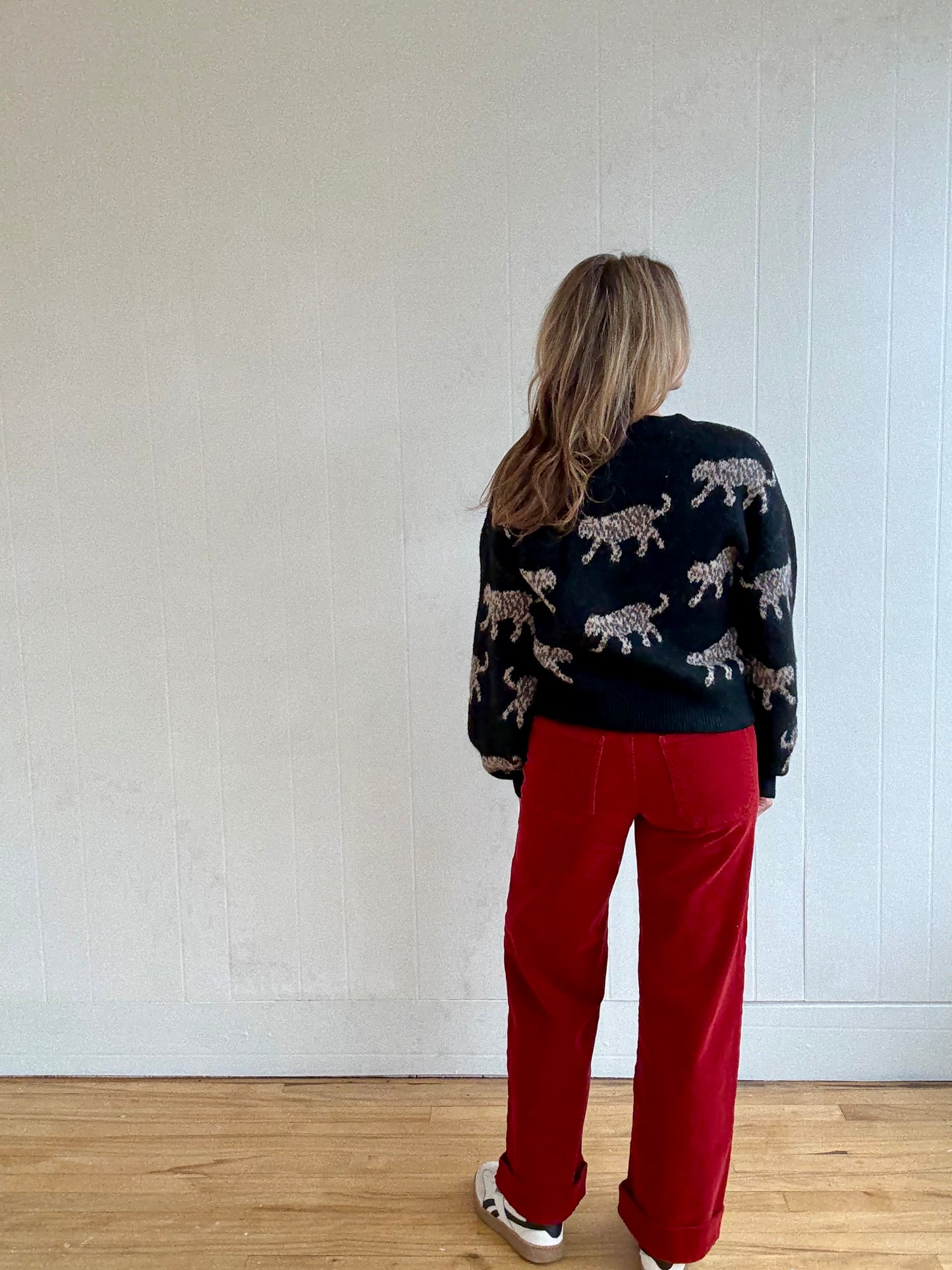 Crimson Corduroy Wide Leg Pant